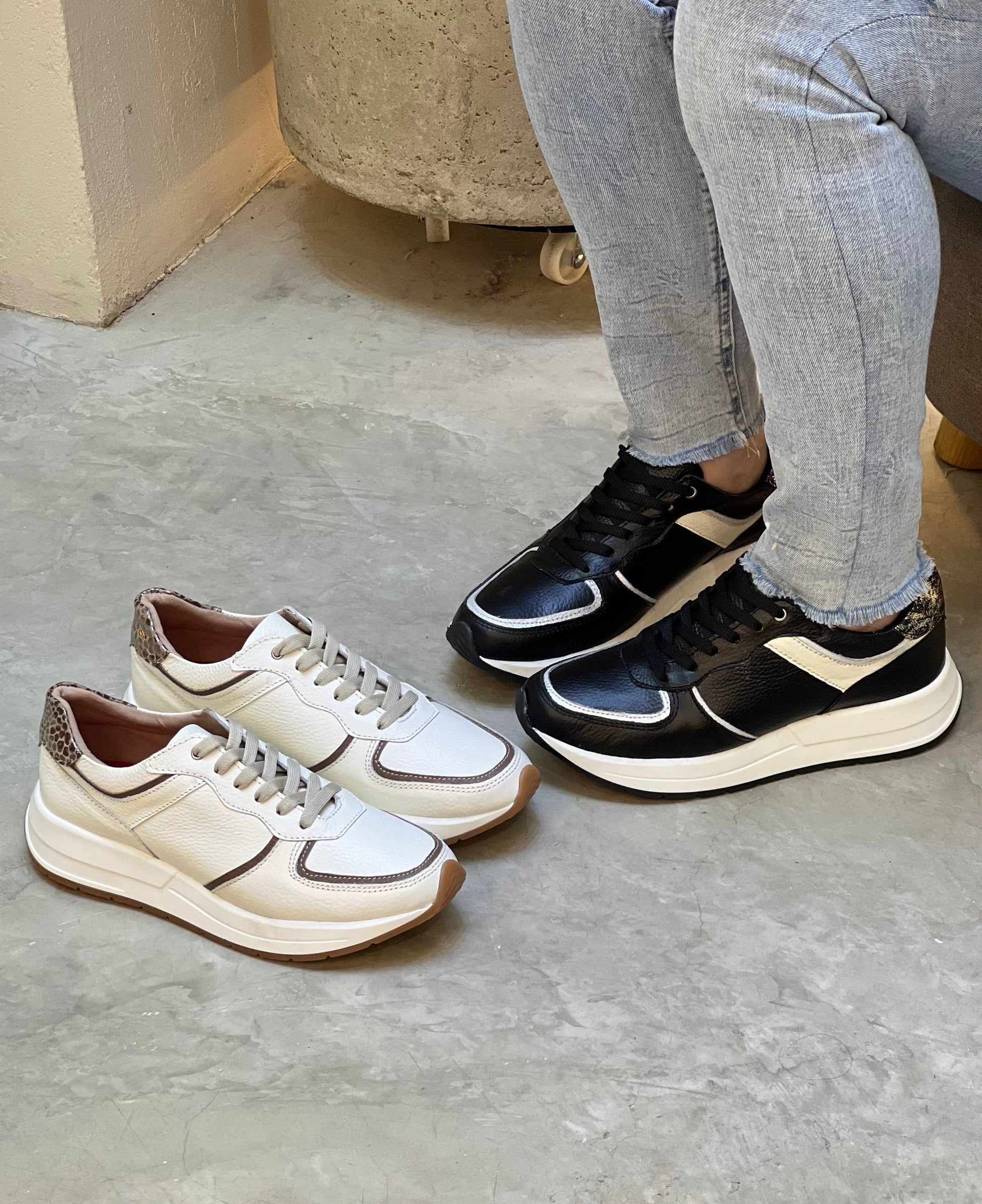 Tenis de cuero deportivos DS85 para mujer | MARALDO