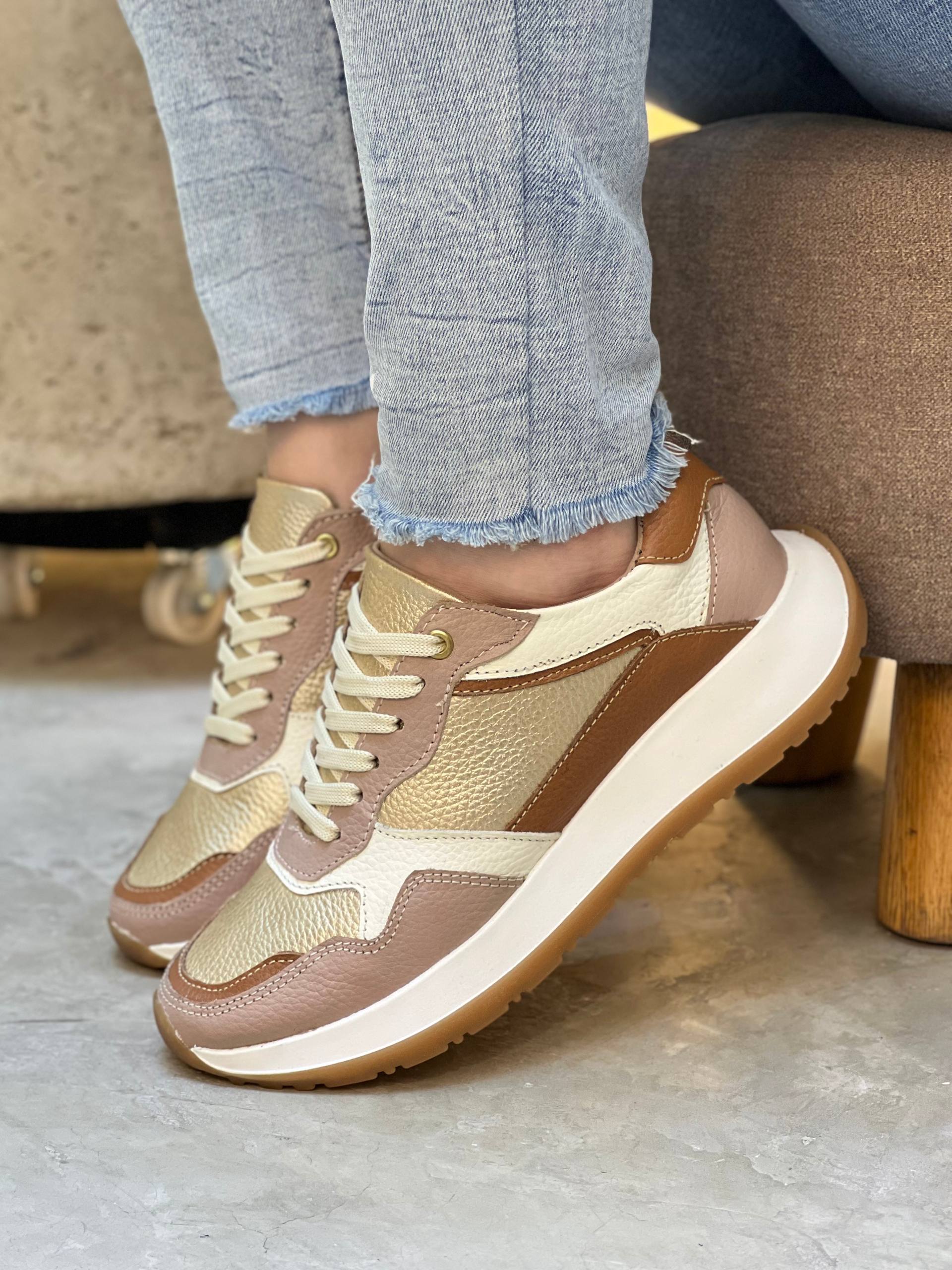 Tenis 100% cuero deportivos DS108 para mujer | MARALDO