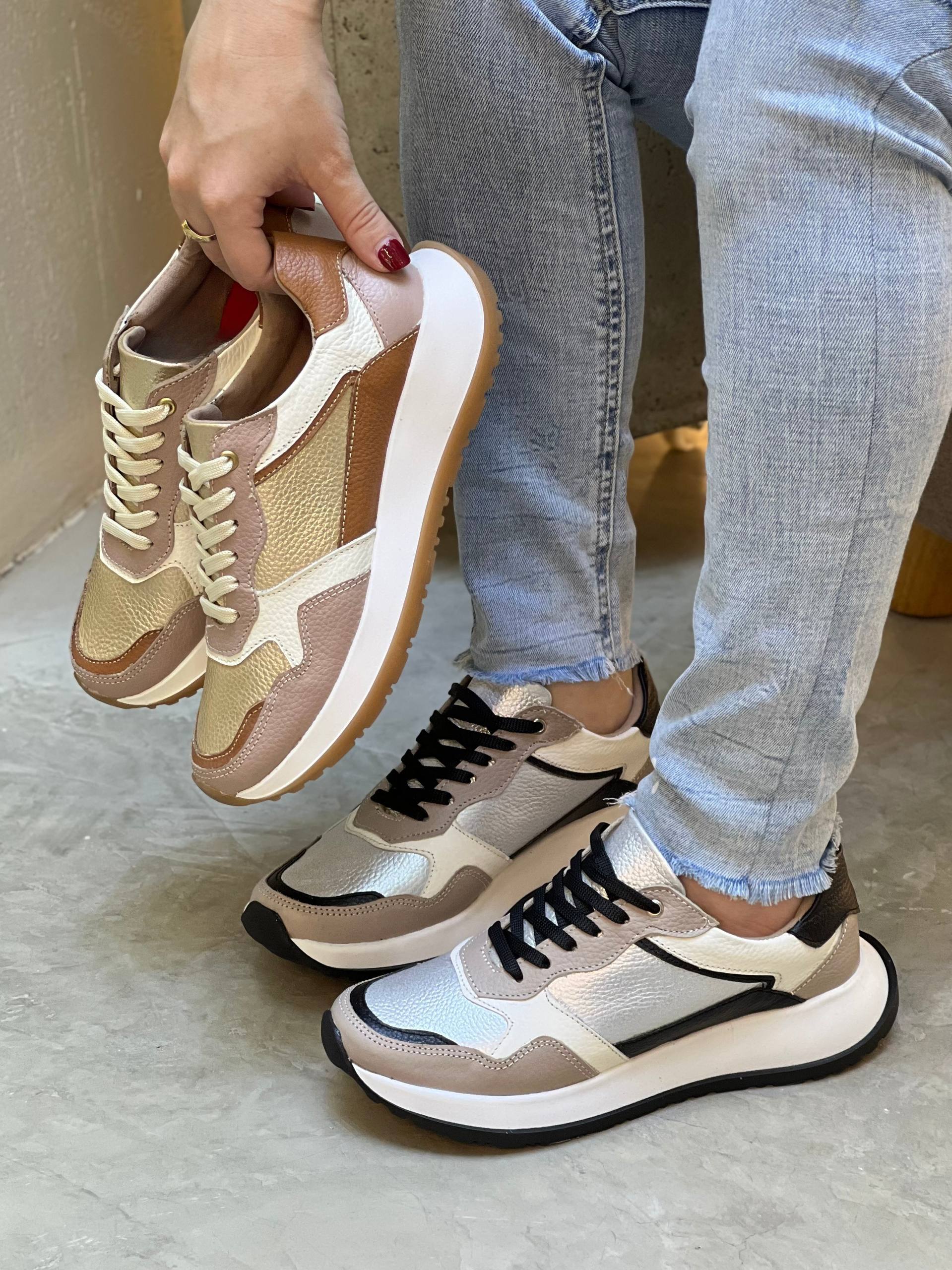 Tenis 100% cuero deportivos DS108 para mujer | MARALDO