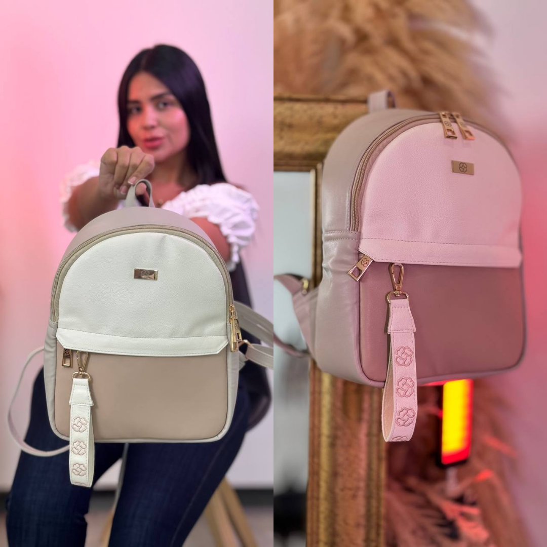 Bolso para dama BL036 nude x blanco