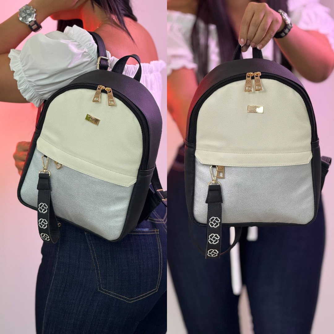 Bolso para dama BL036 negro x plata