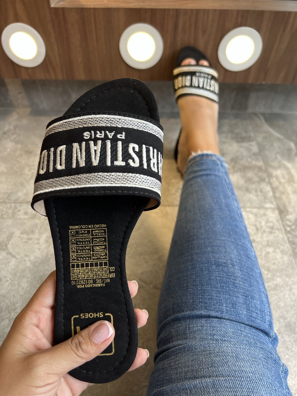 Sandalias Tipo Dior Negras para Mujer – P1190