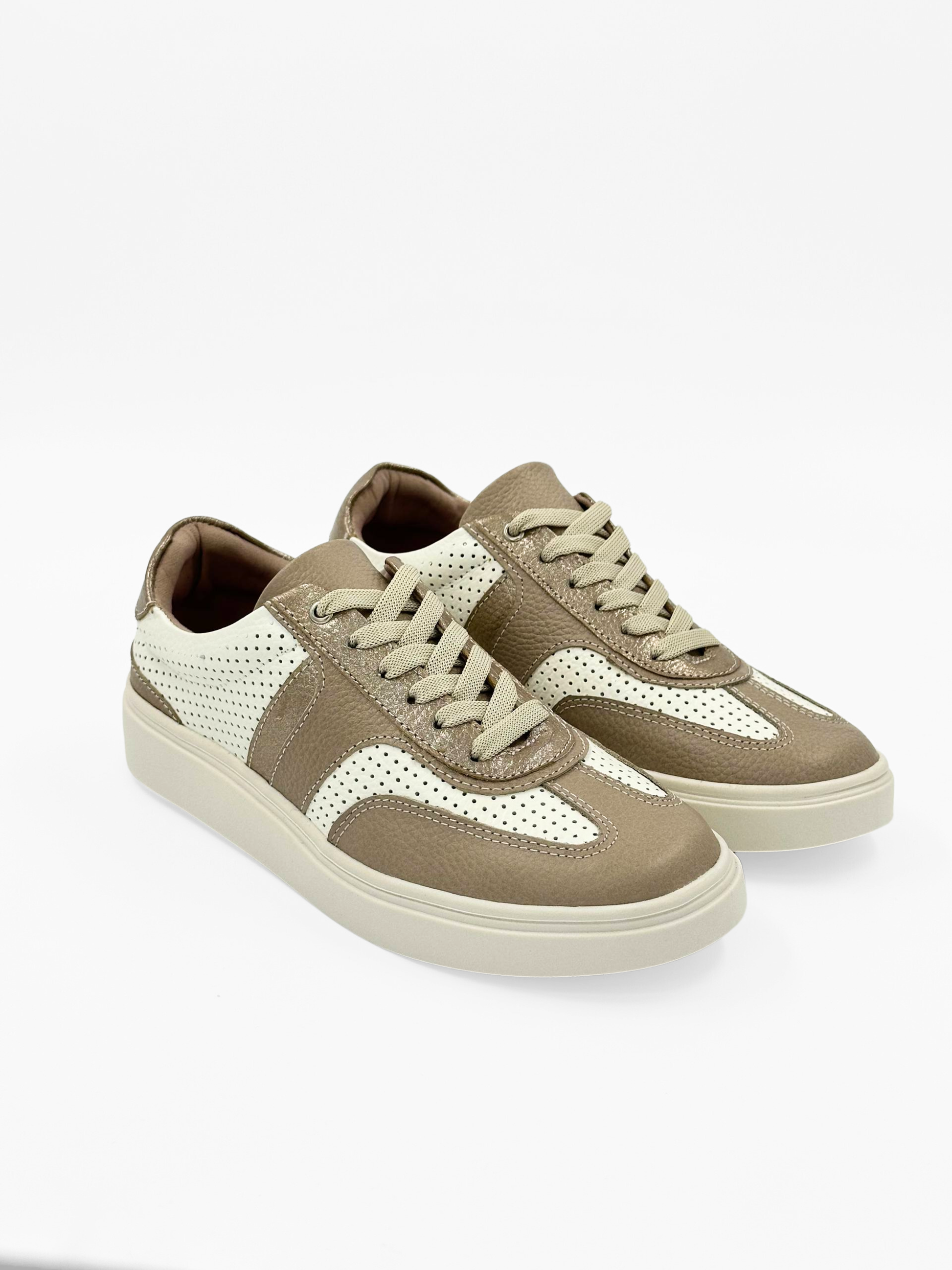 Tenis casuales de cuero combinados DSV63 para mujer | Maraldo