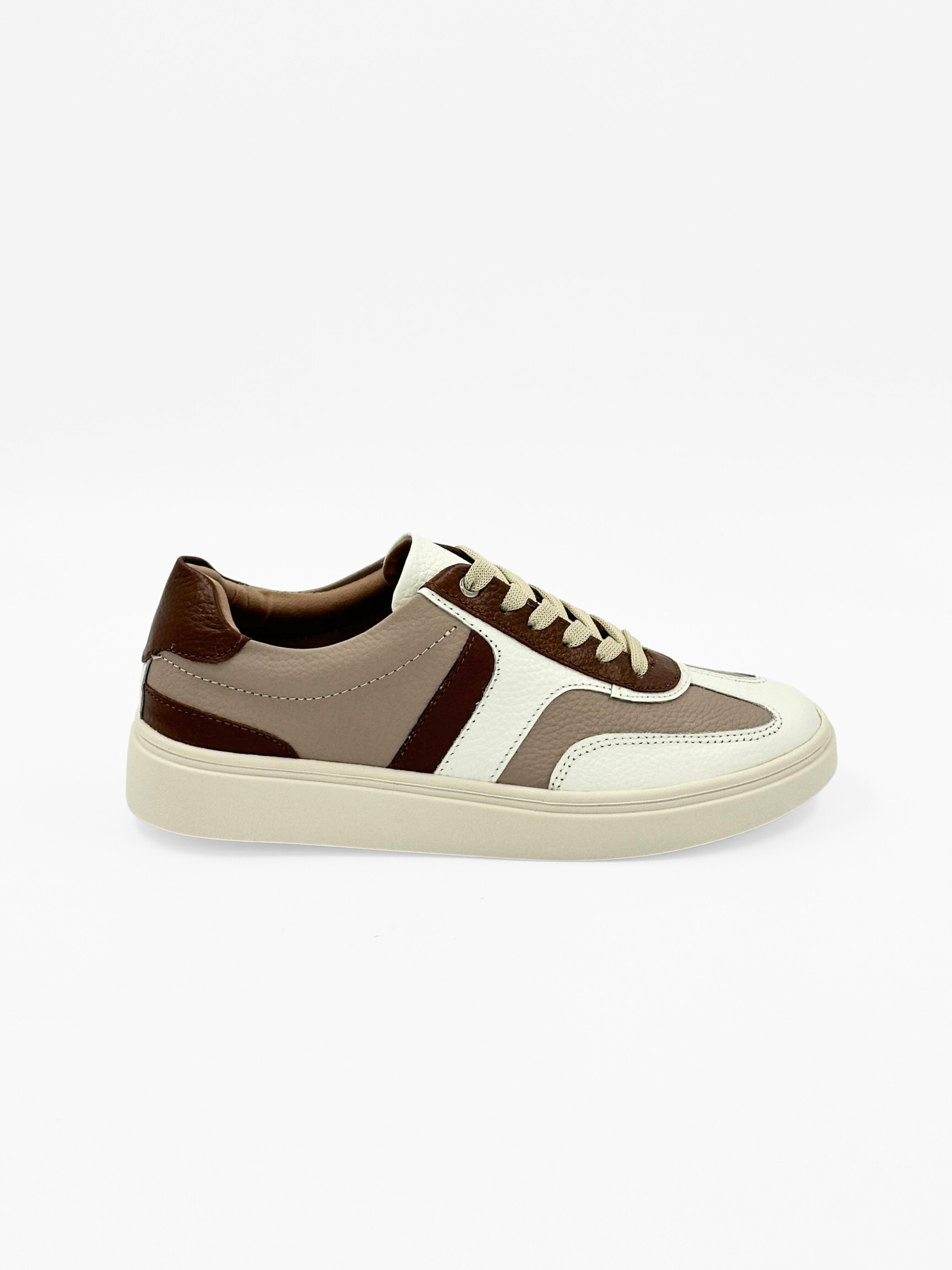 Tenis casuales de cuero combinados DSV63 para mujer | Maraldo