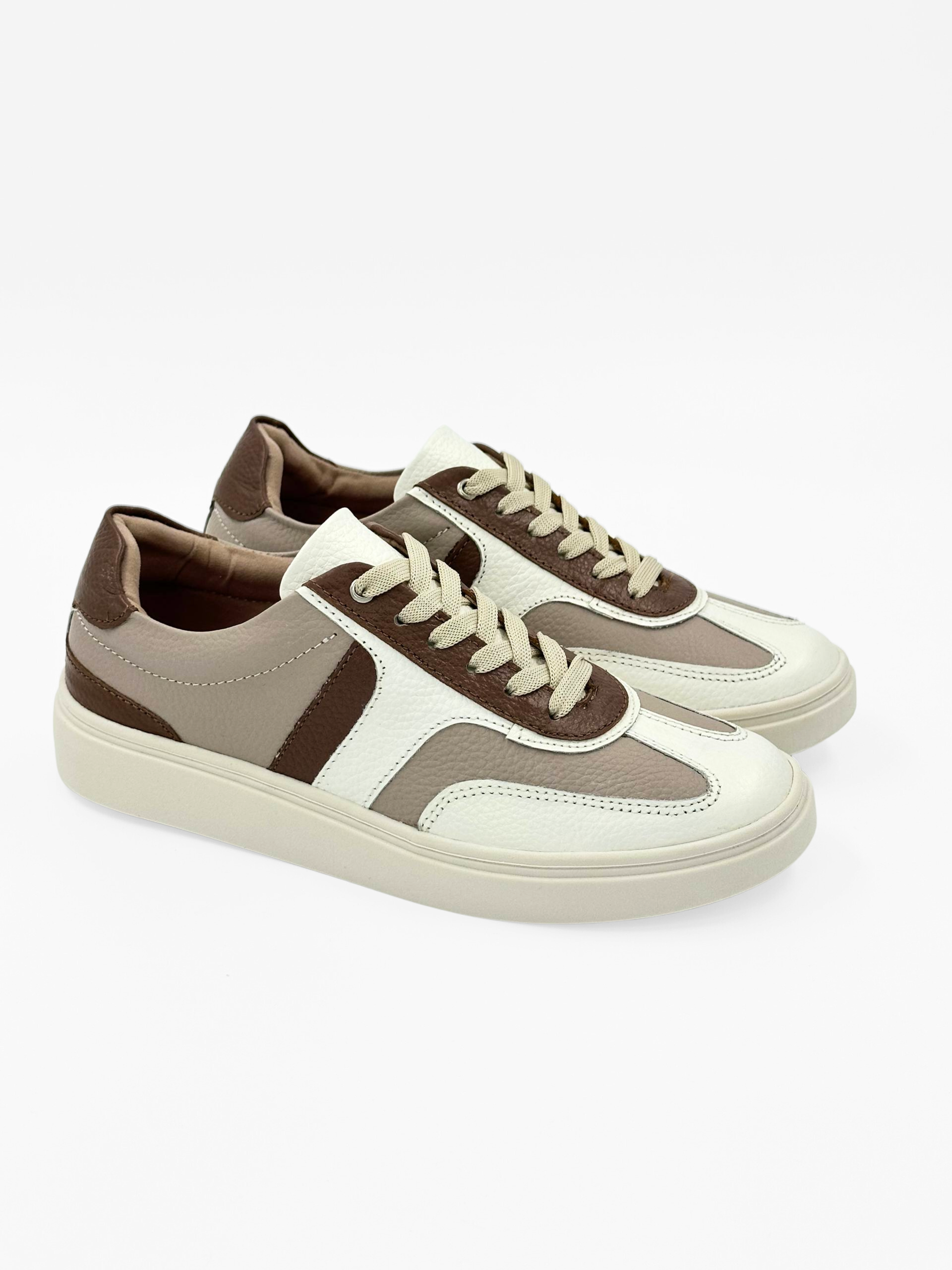 Tenis casuales de cuero combinados DSV63 para mujer | Maraldo