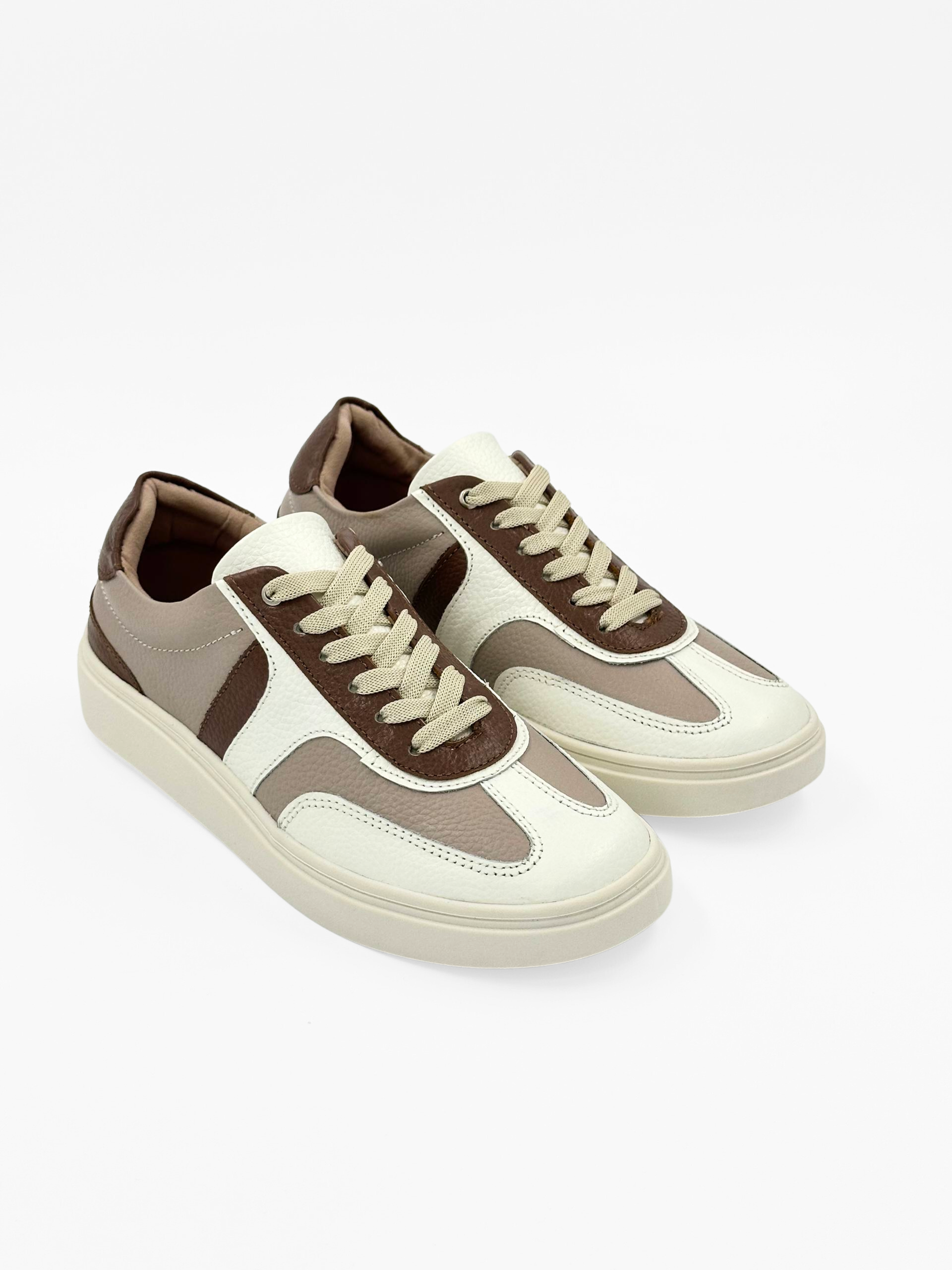 Tenis casuales de cuero combinados DSV63 para mujer | Maraldo