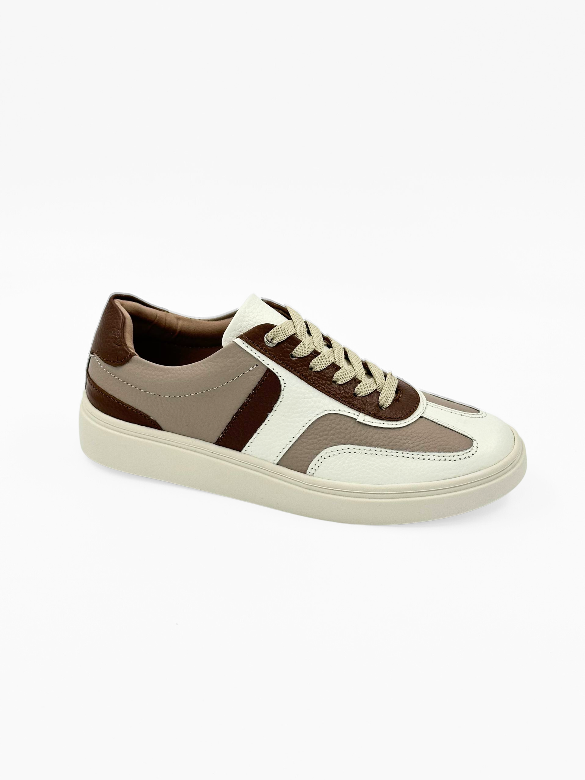 Tenis casuales de cuero combinados DSV63 para mujer | Maraldo