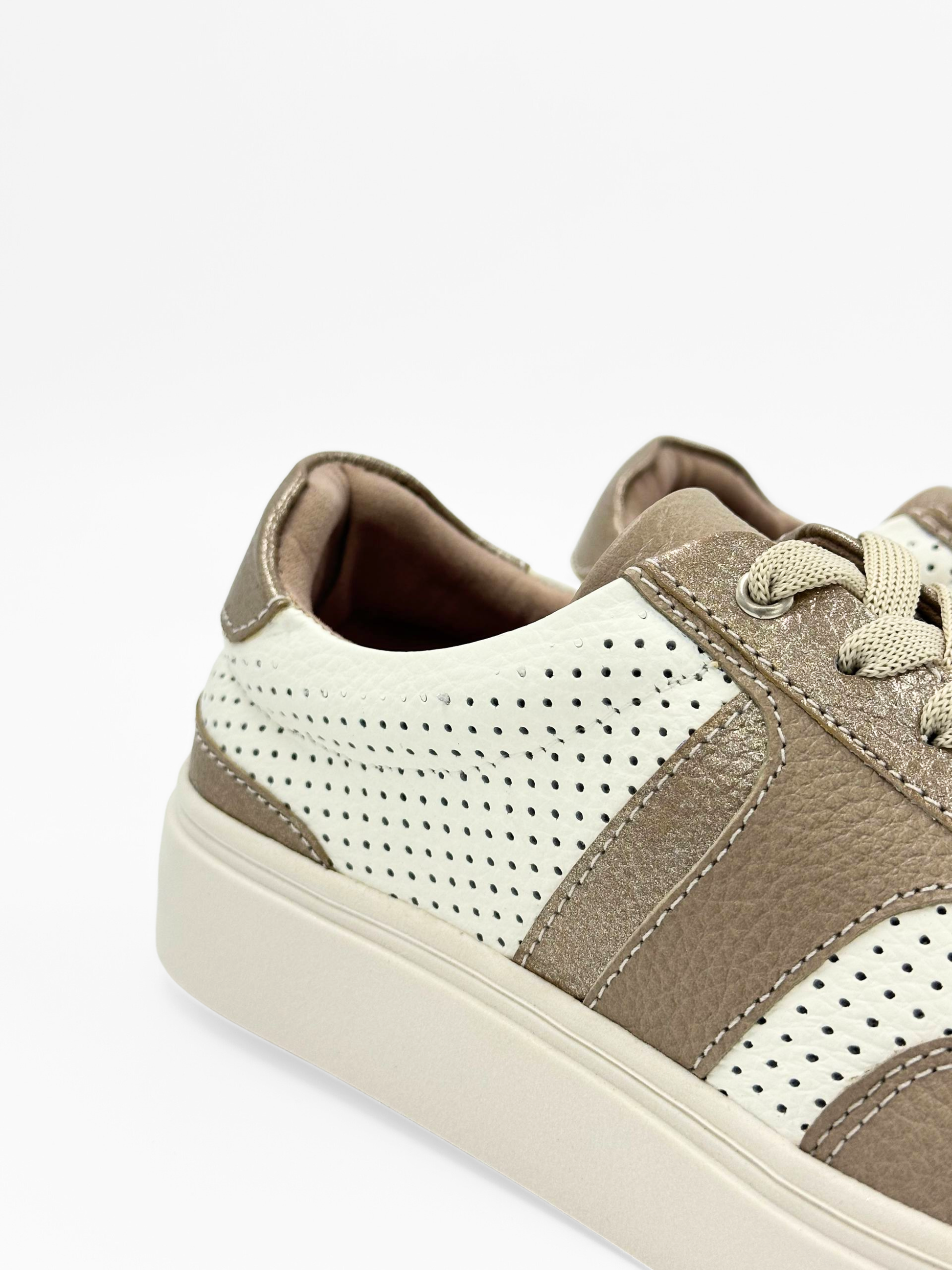 Tenis casuales de cuero combinados DSV63 para mujer | Maraldo