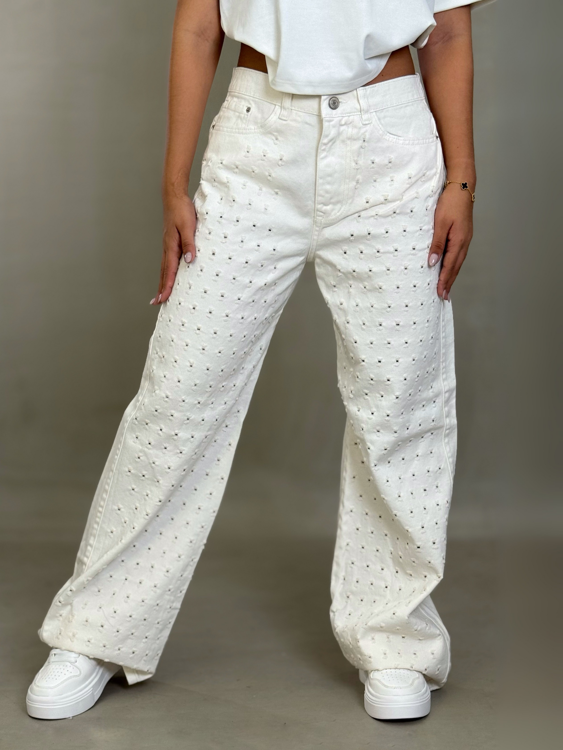 Jean Wide Leg Beige Blanco – JBC19