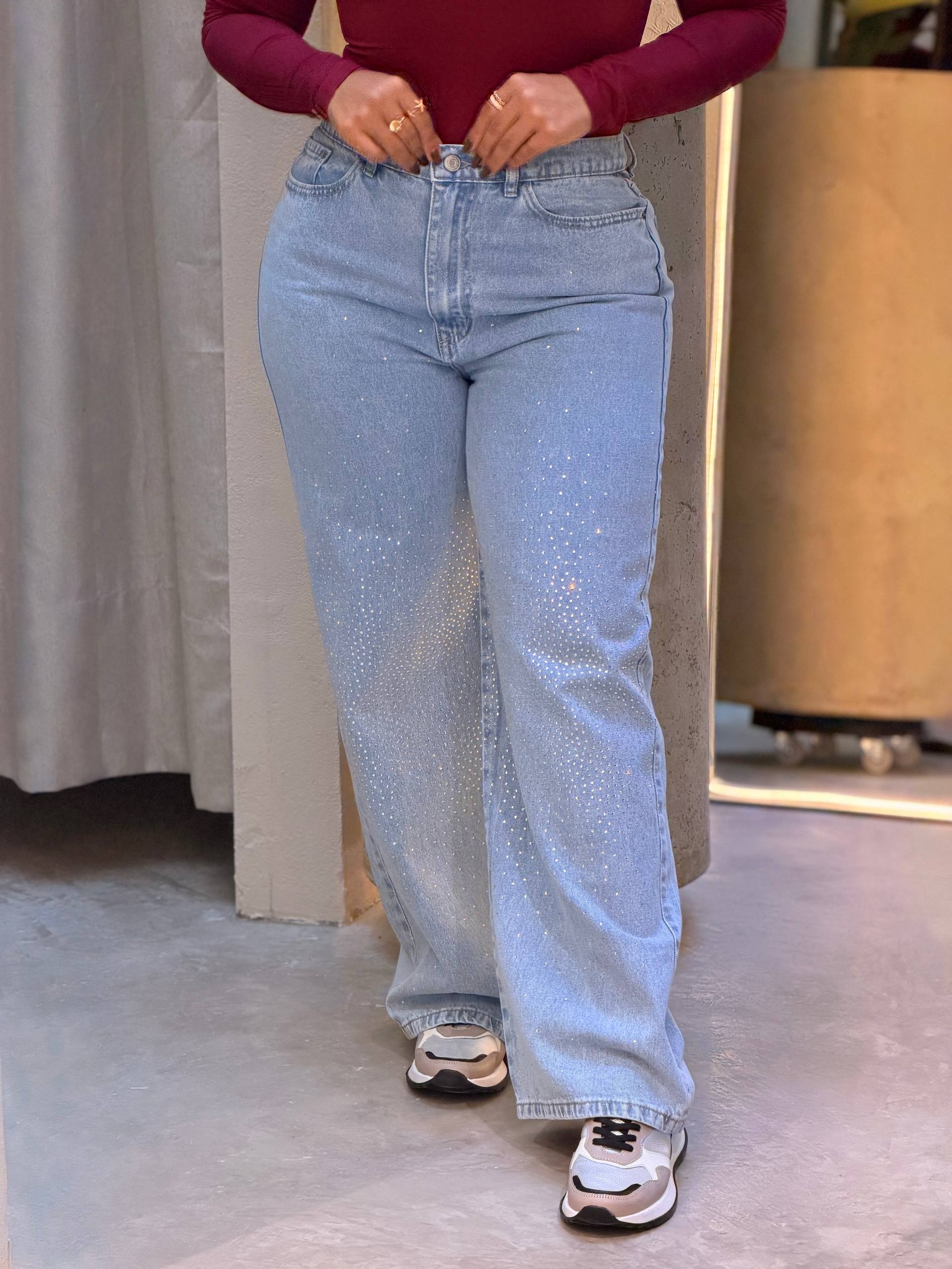 Jean Mom JBC38 con brillos