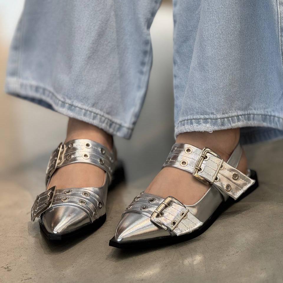 Baletas en tendencia con doble hebilla VL09 para mujer | Maraldo