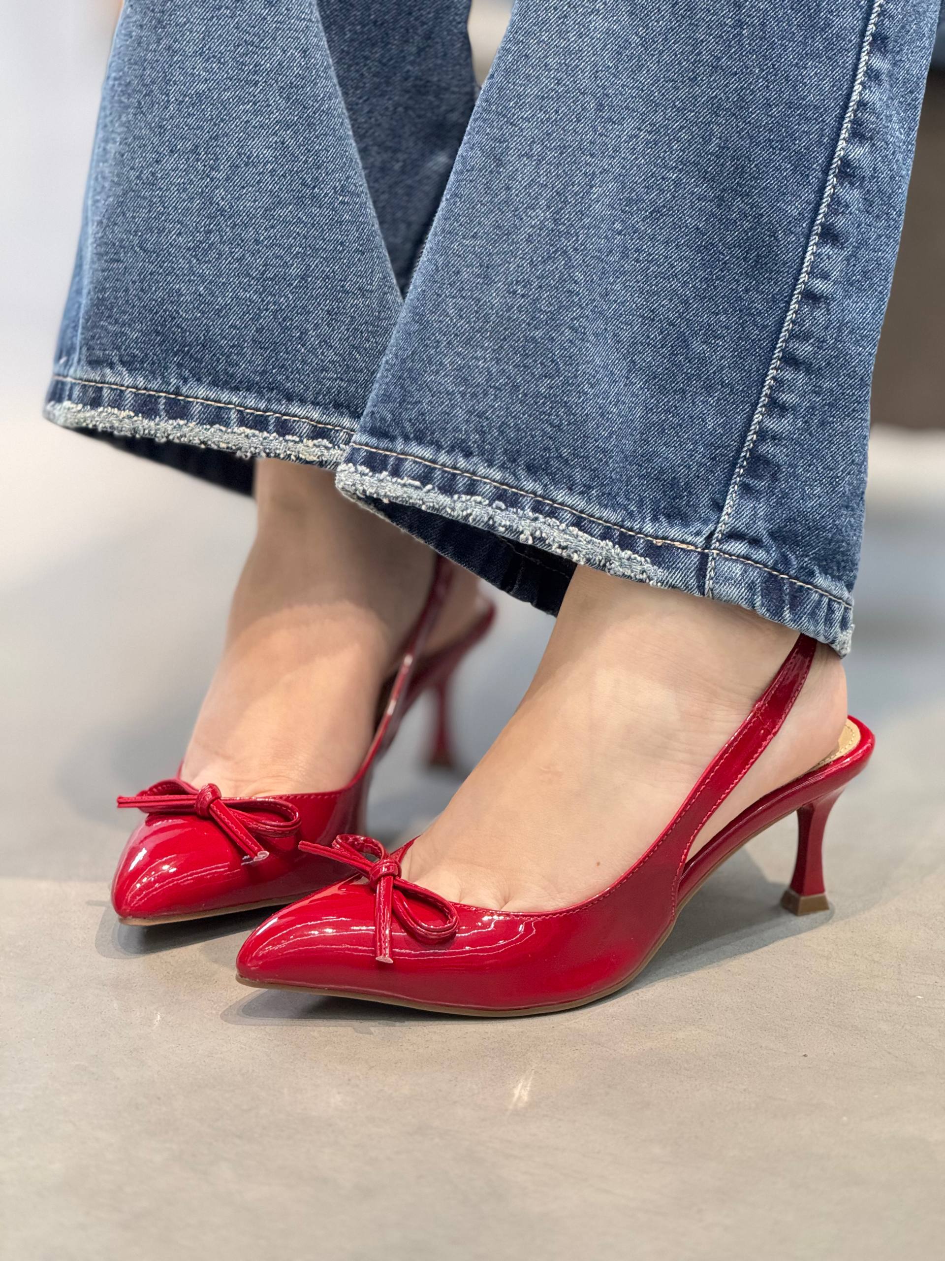 Tacones Slingback con Moño 5.5cm - T706