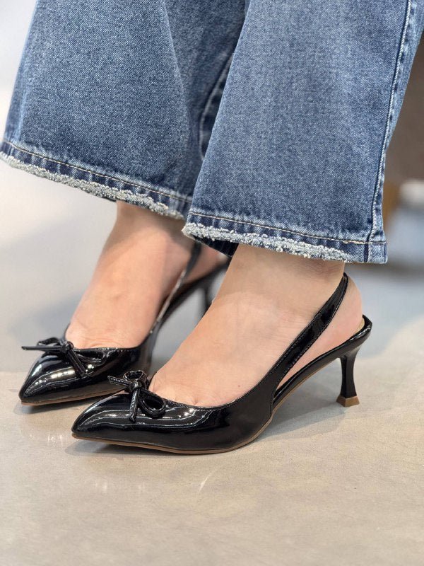 Tacones Slingback con Moño 5.5cm - T706
