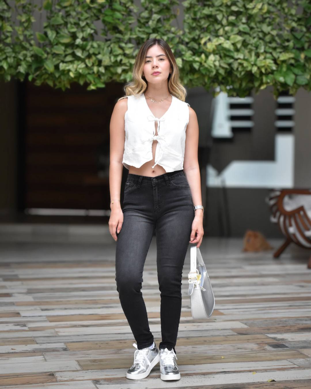 Jean skinny negro humo tiro alto –JSK10