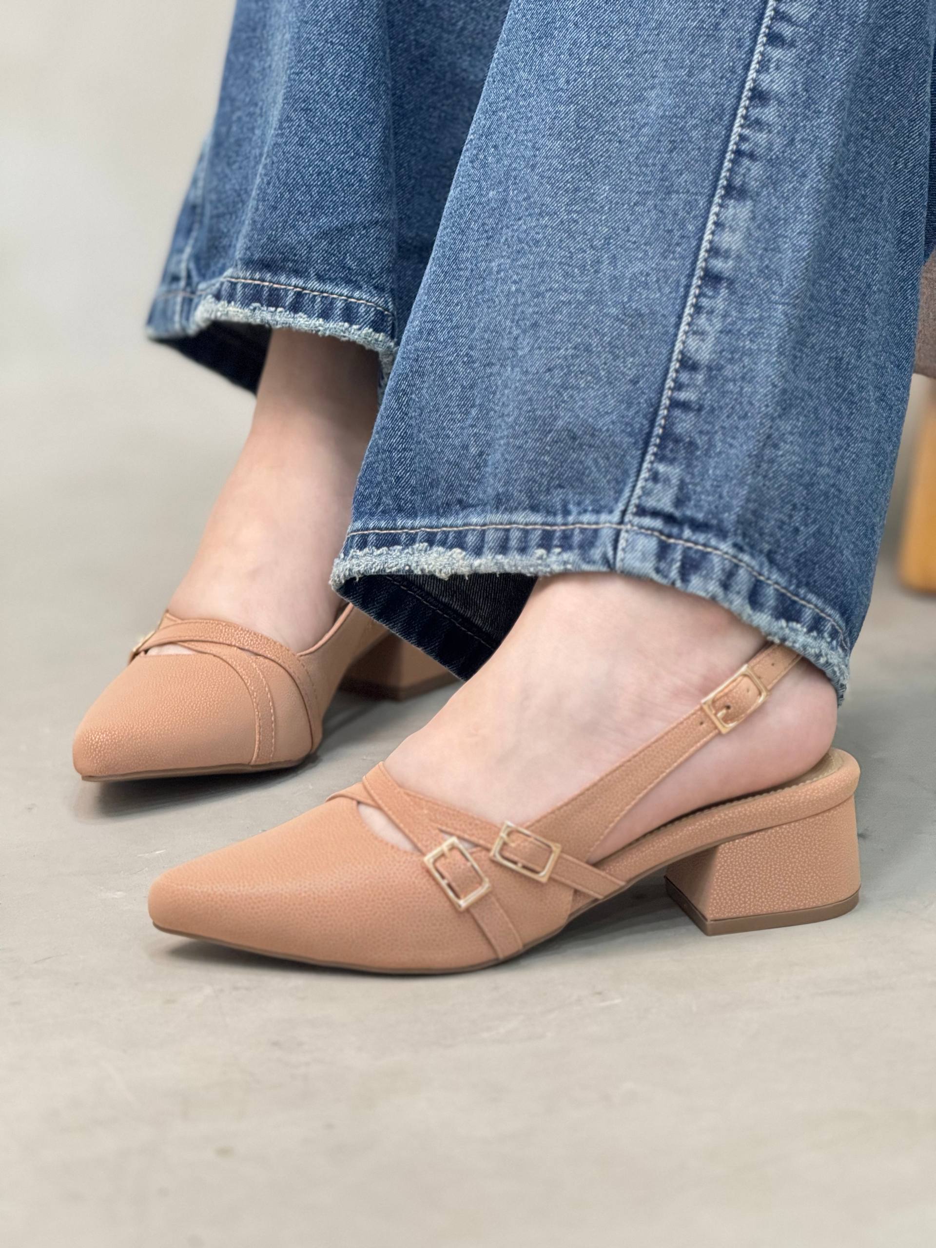 Tacones Slingback Tacón Bajo 3cm – T713