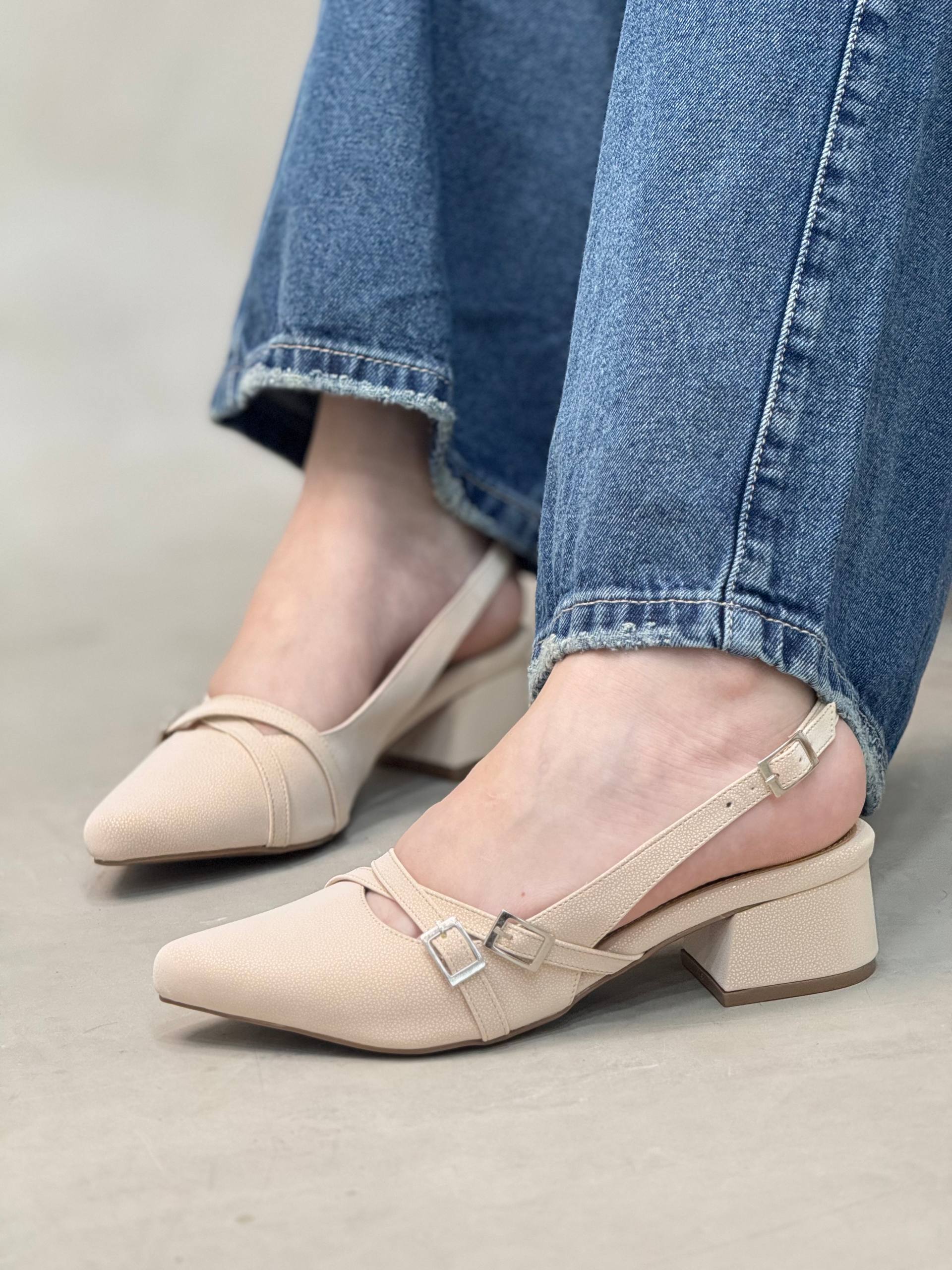 Tacones Slingback Tacón Bajo 3cm – T713