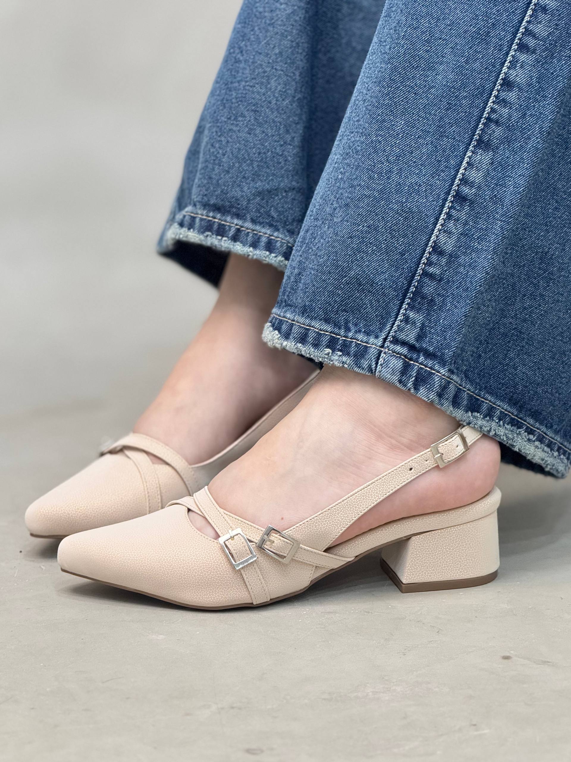 Tacones Slingback Tacón Bajo 3cm – T713