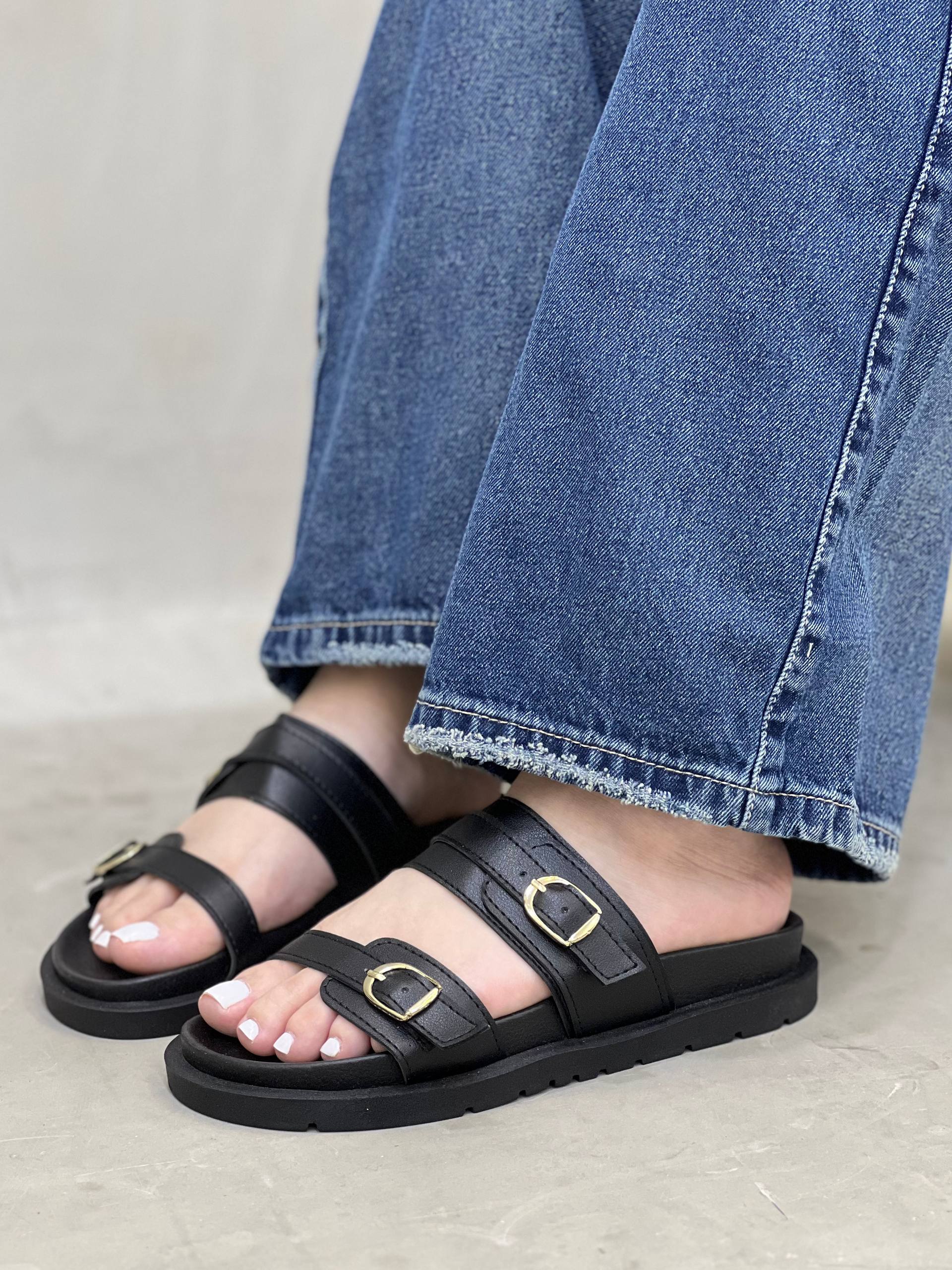 Sandalias con doble hebilla S1321 | Maraldo