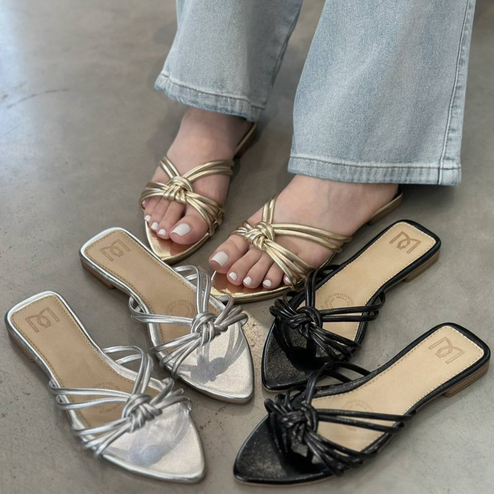 Sandalias planas elegantes con tiras cruzadas P1416 para mujer | Maraldo