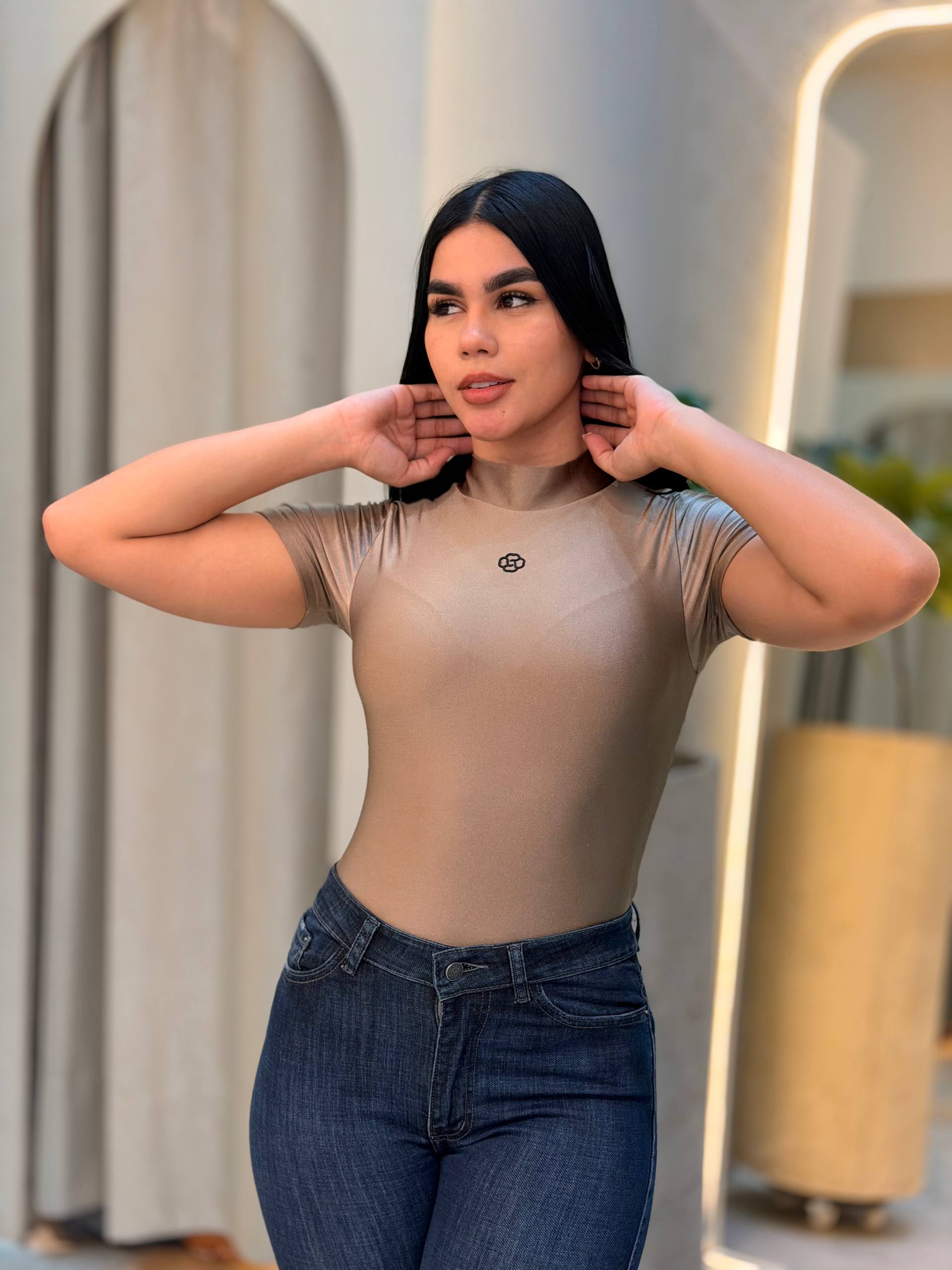 Body Básico Taupe BD0017 | Maraldo