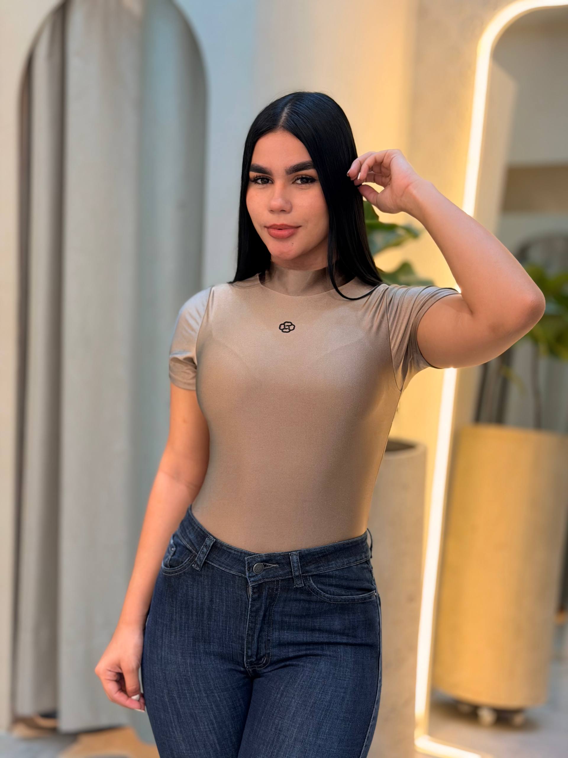 Body Básico Taupe BD0017 | Maraldo