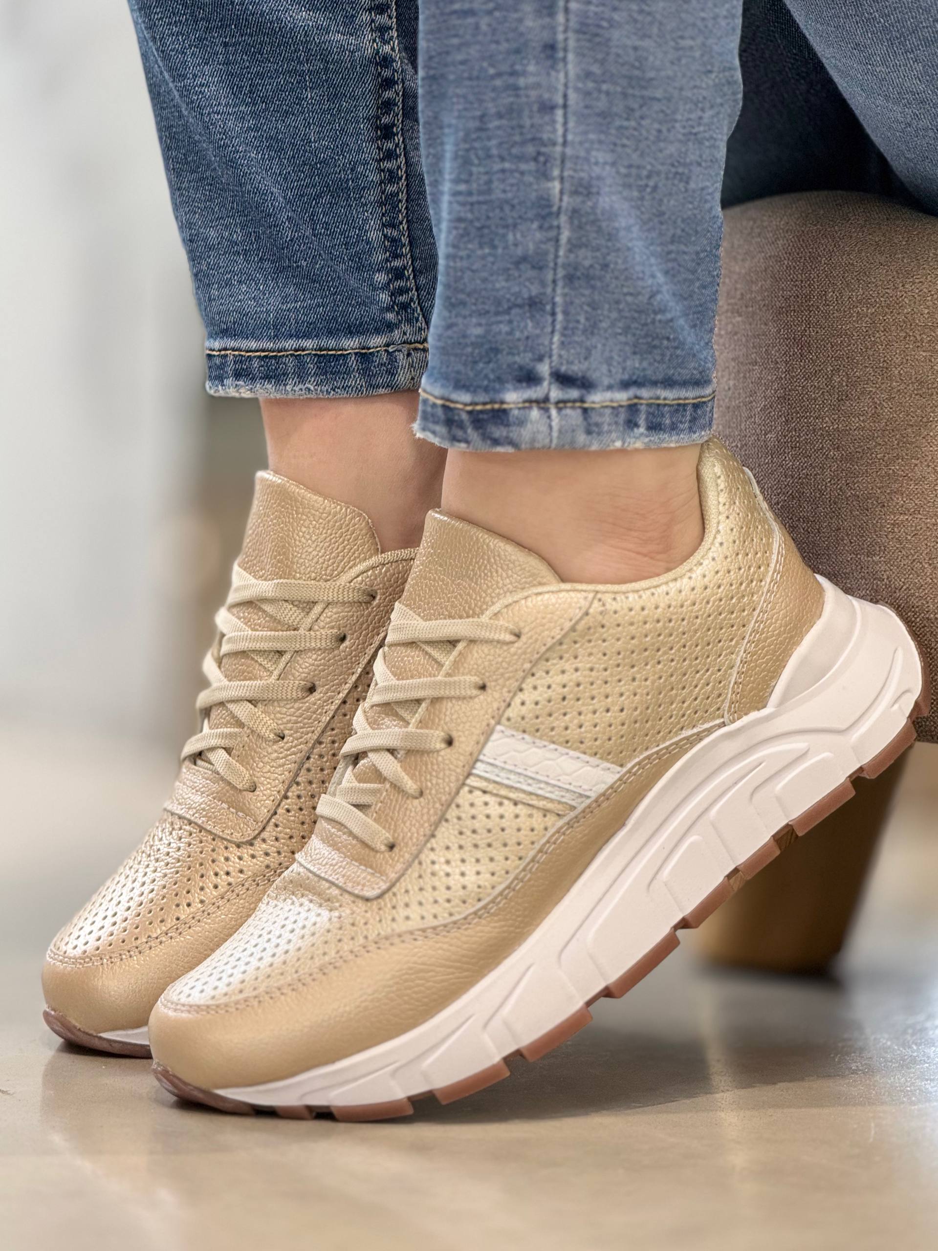 Tenis 100% cuero para mujer - DCM01