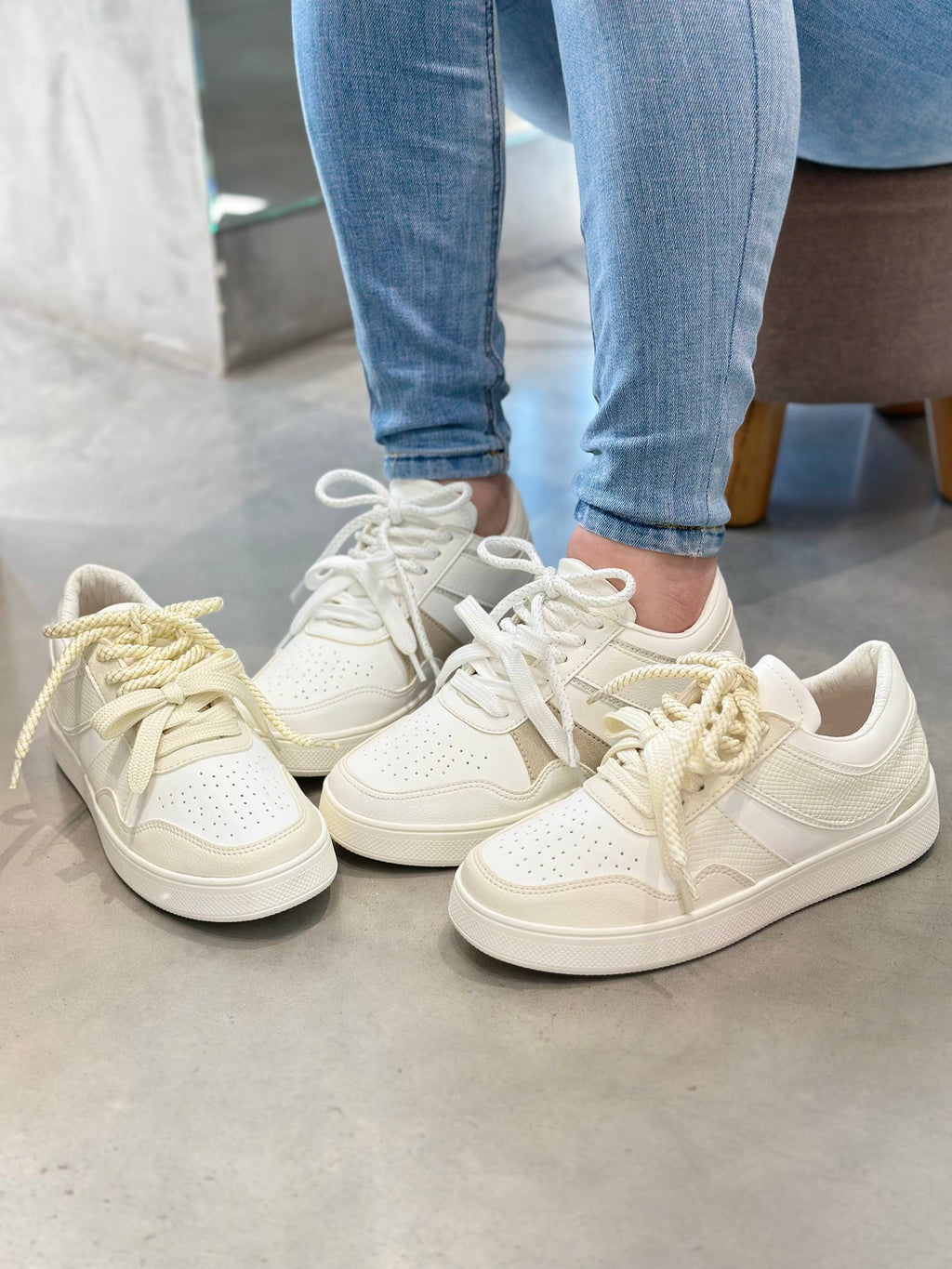 Tenis Doble Cordón Cream - D880