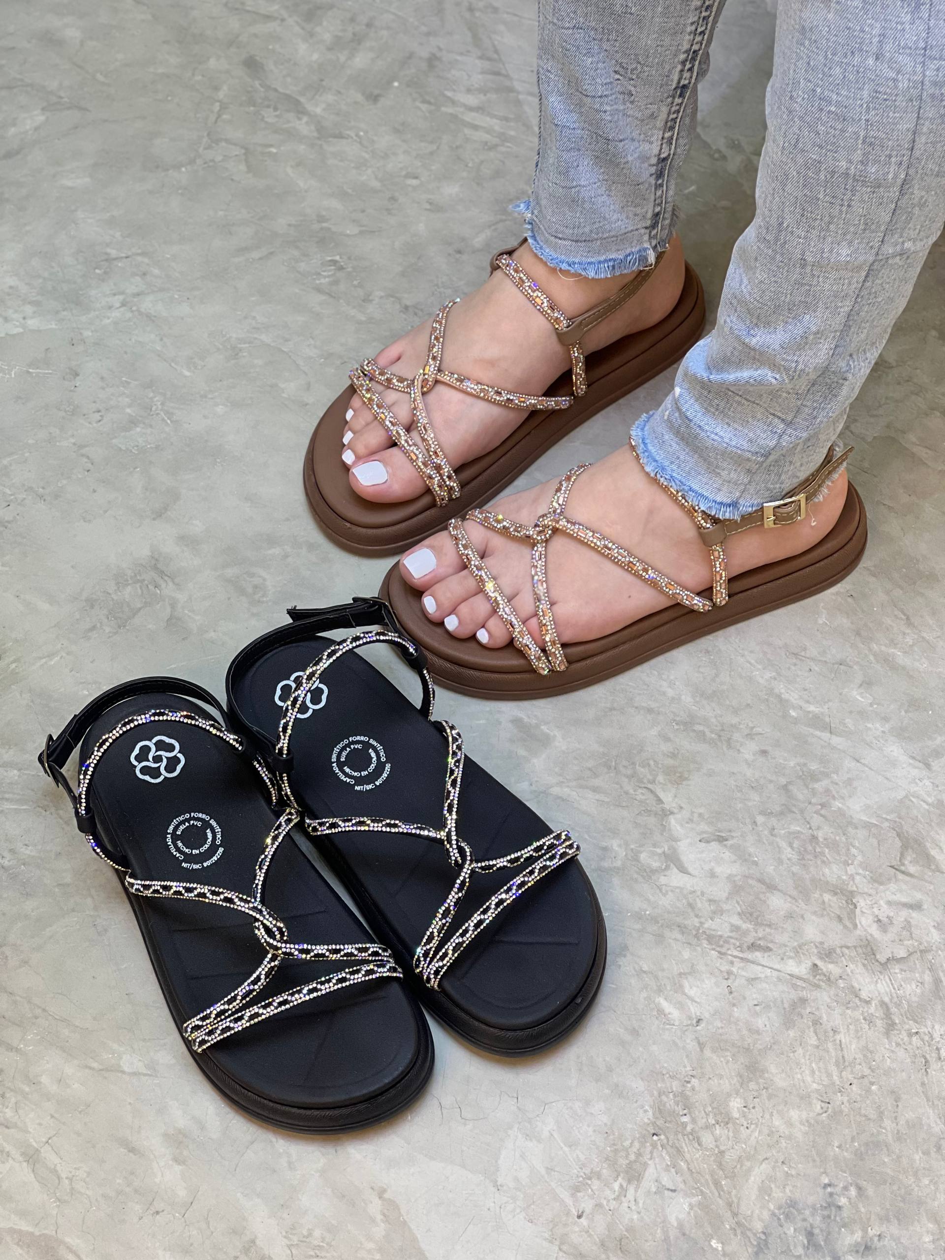 Sandalias con brillos MB108 para mujer | Maraldo