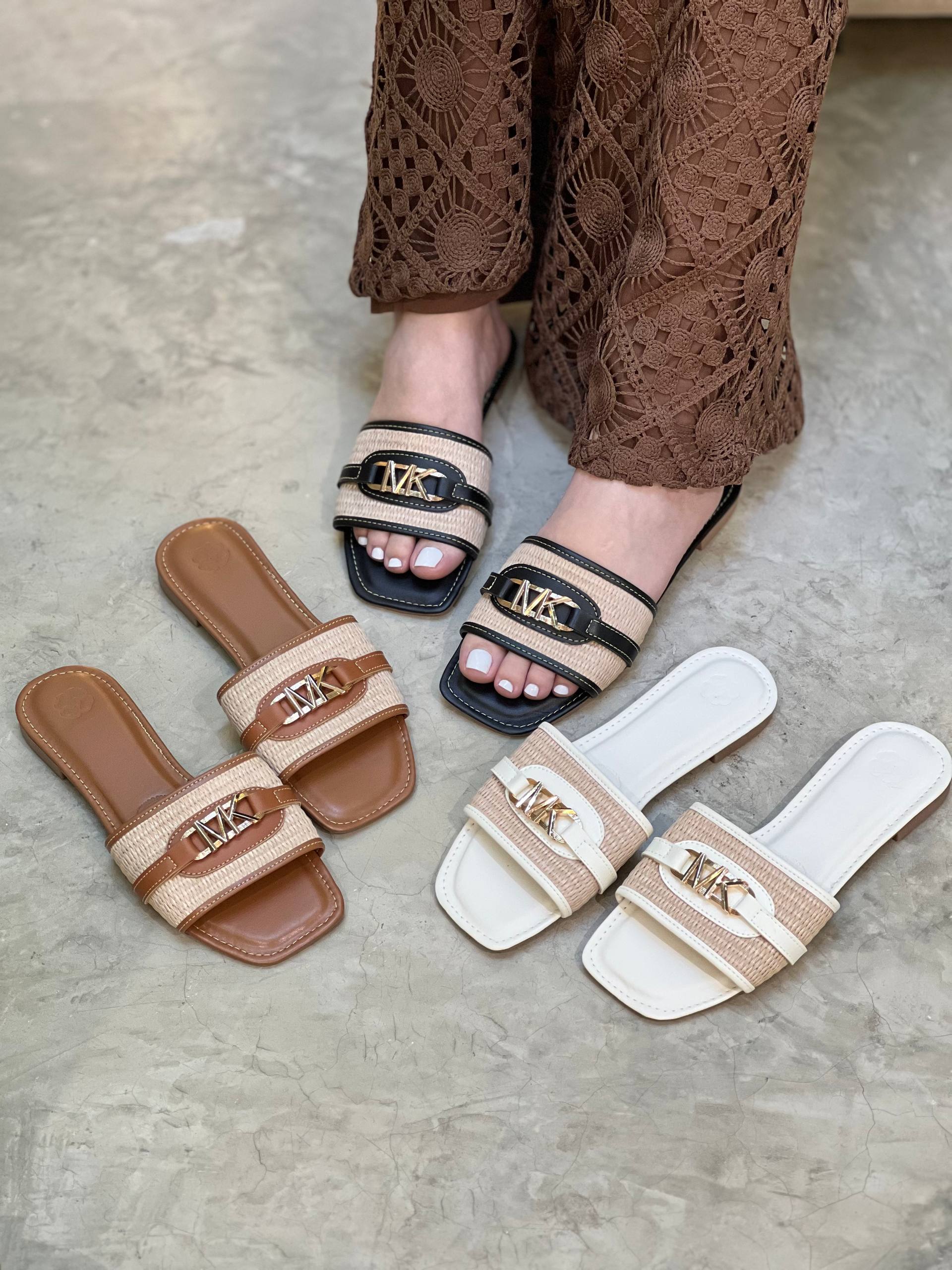 Sandalias planas elegantes para mujer con yute |  P1567