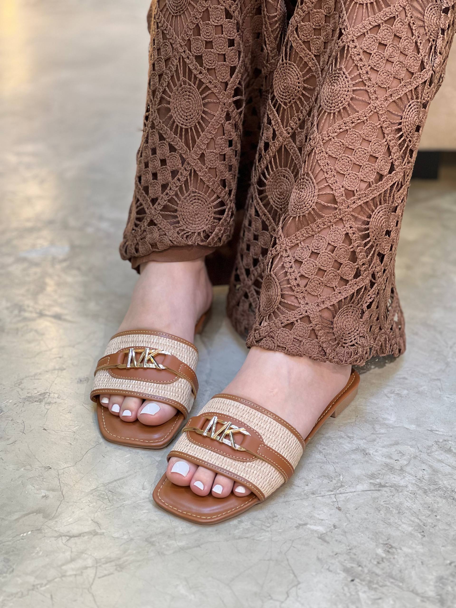 Sandalias planas elegantes para mujer con yute |  P1567