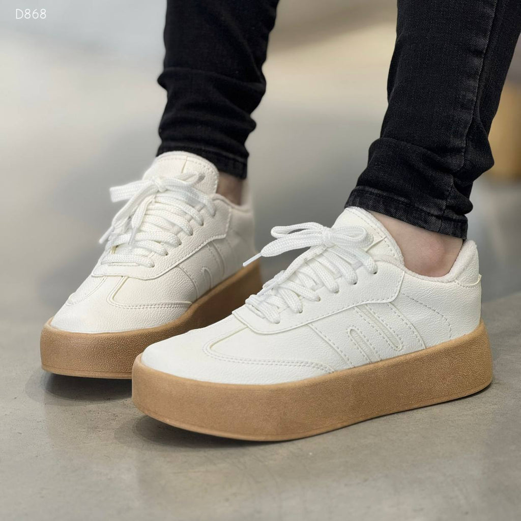 Tenis blancos moderno y femenino – D868