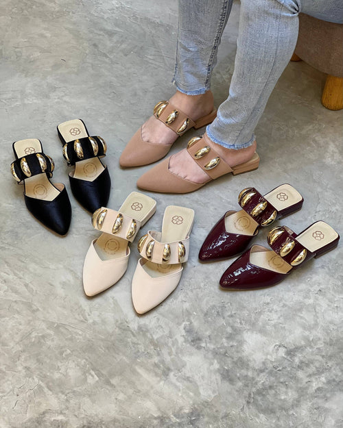 Baleta elegante con apliques dorados VL22 para mujer | Maraldo