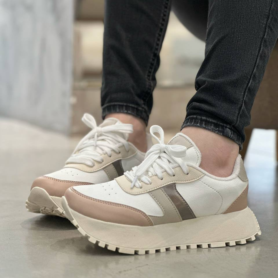 Tenis mujer con plataforma y estilo moderno –  D870