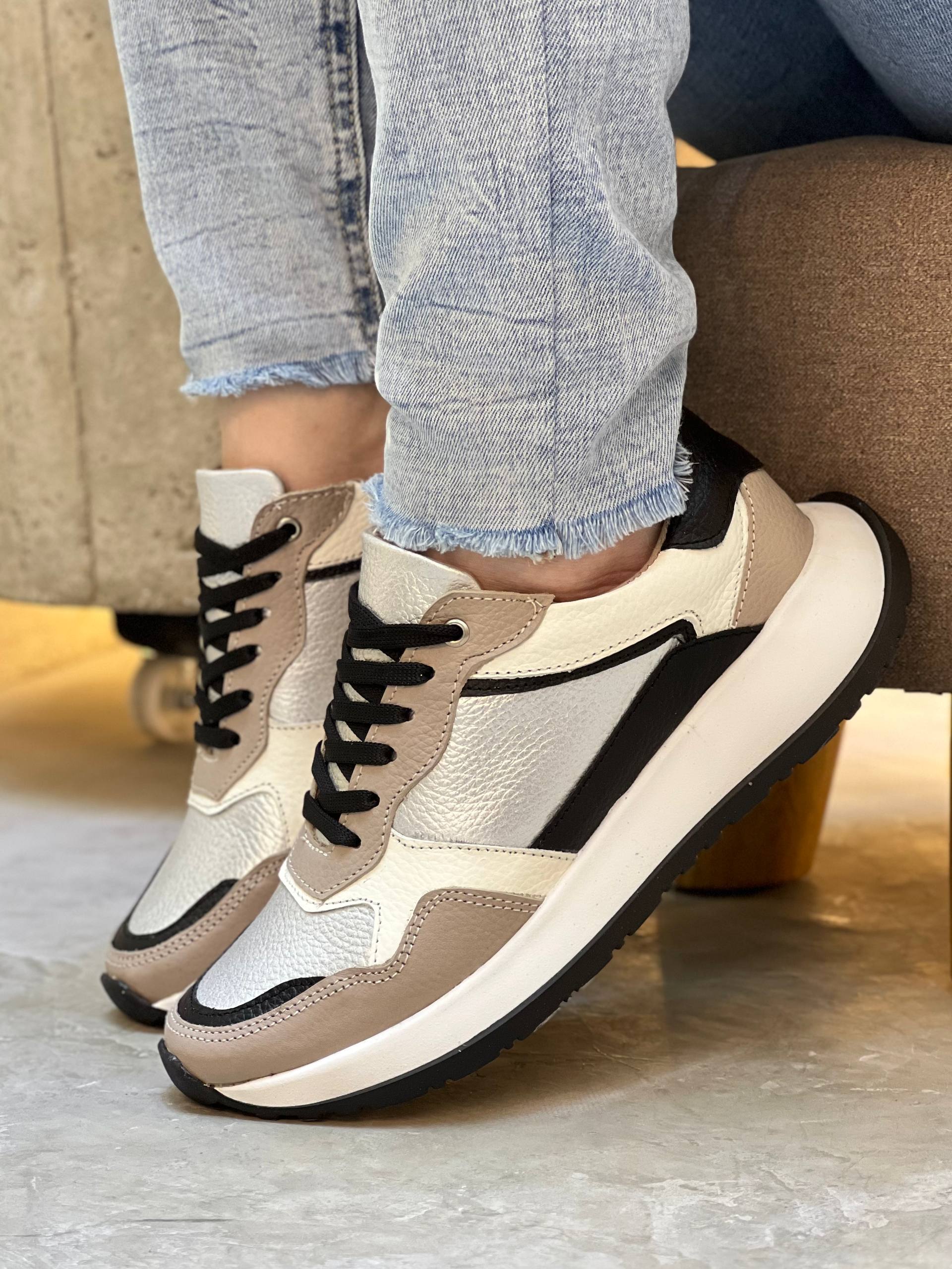 Tenis 100% cuero deportivos DS108 para mujer | MARALDO