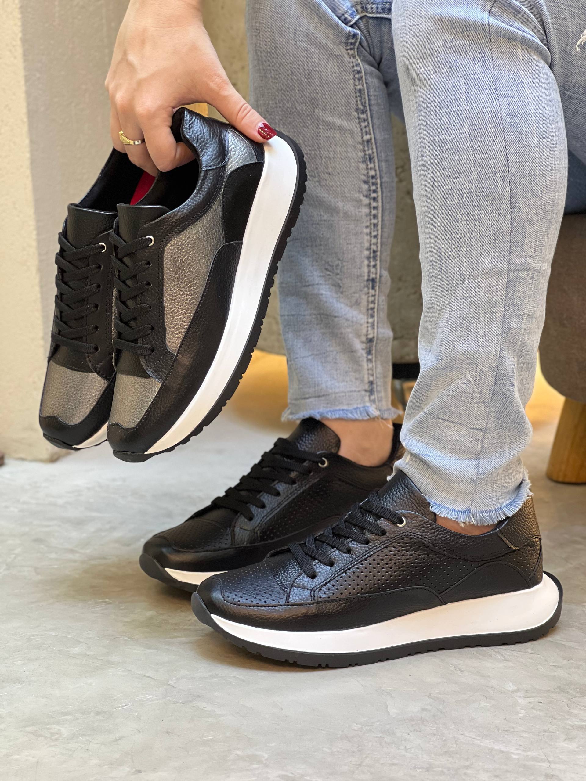 Tenis 100%  cuero deportivos DS112