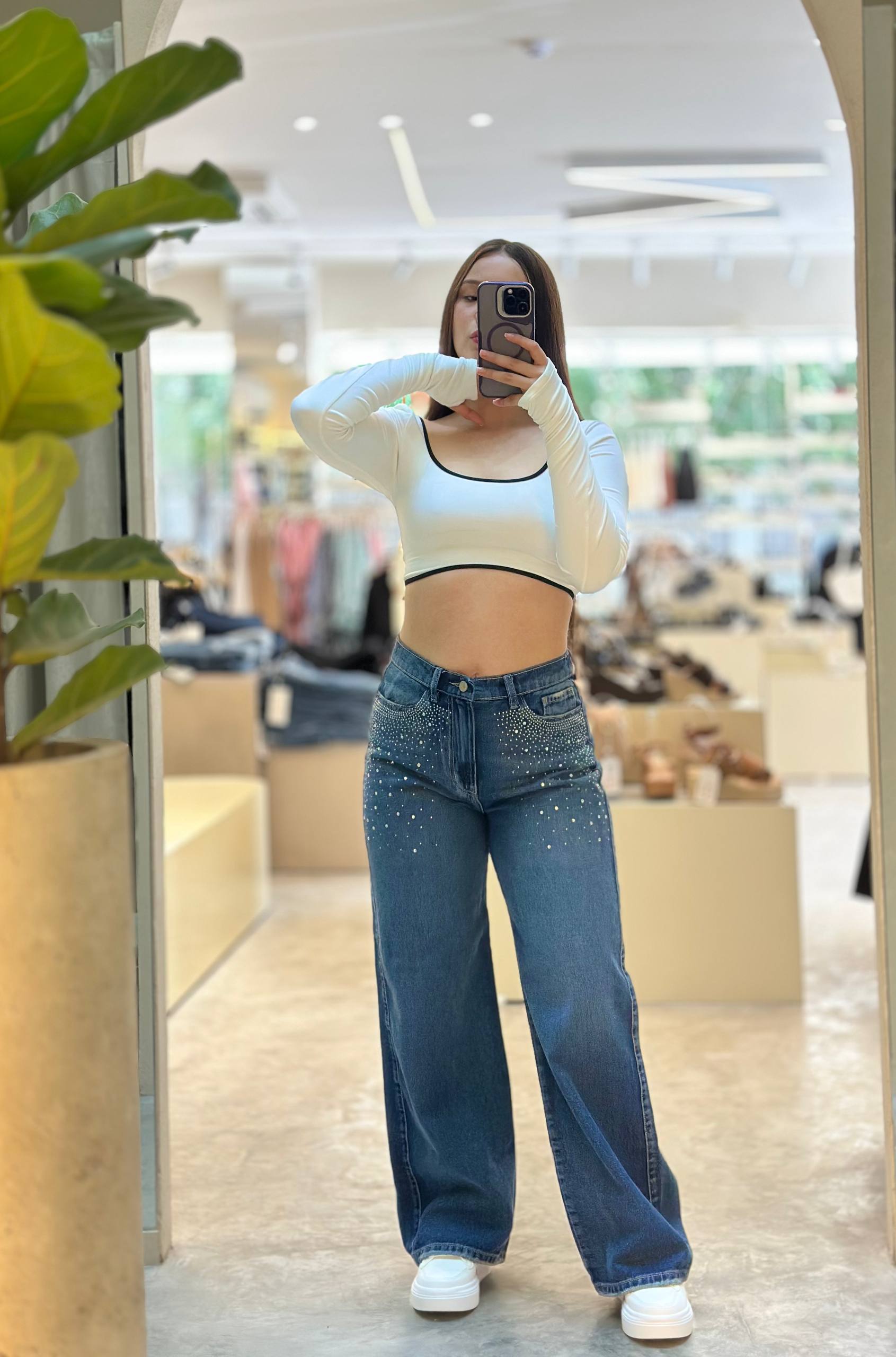 Jean para mujer con brillos JBC20