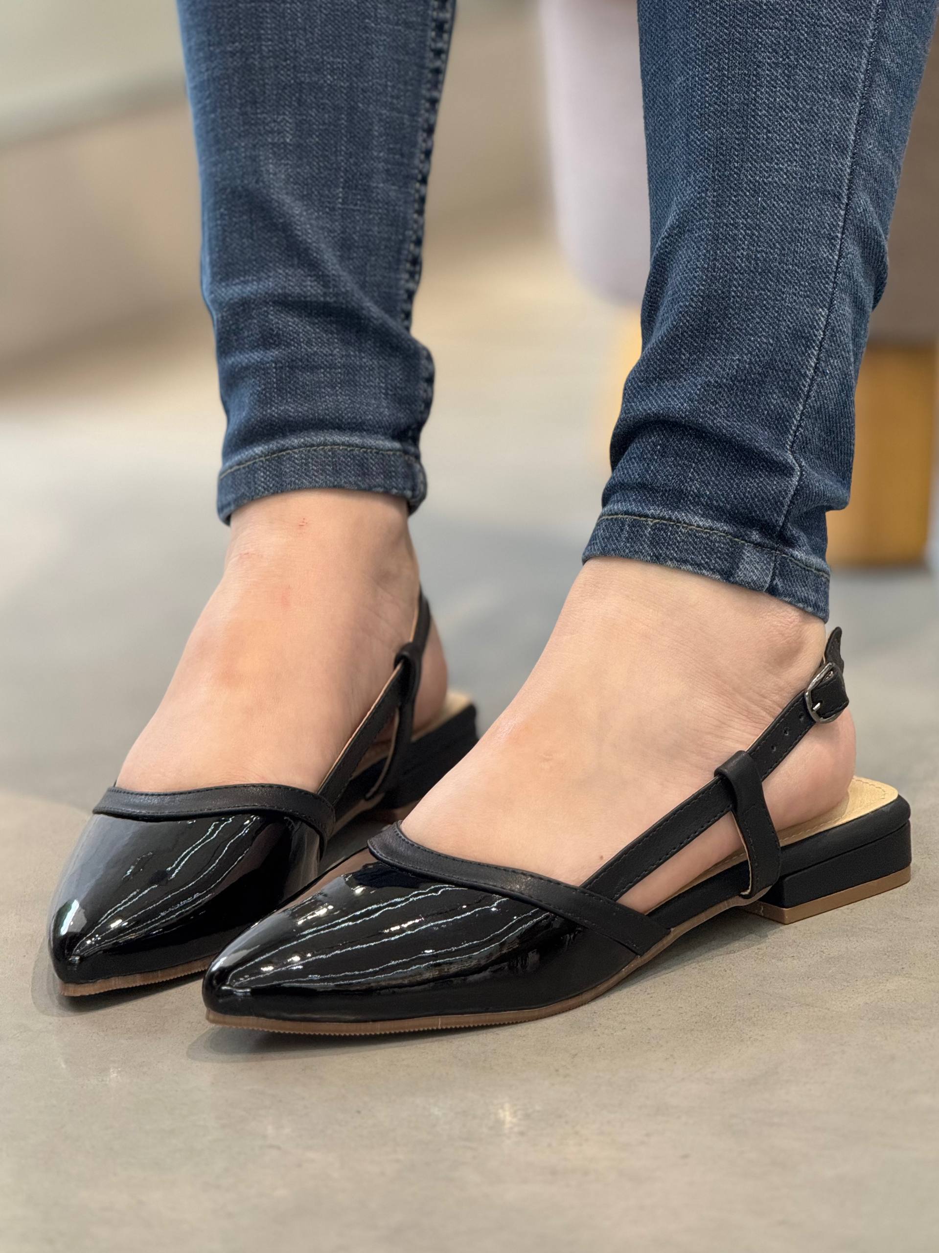 Baletas Slingback Nude & Blanco  - VL16