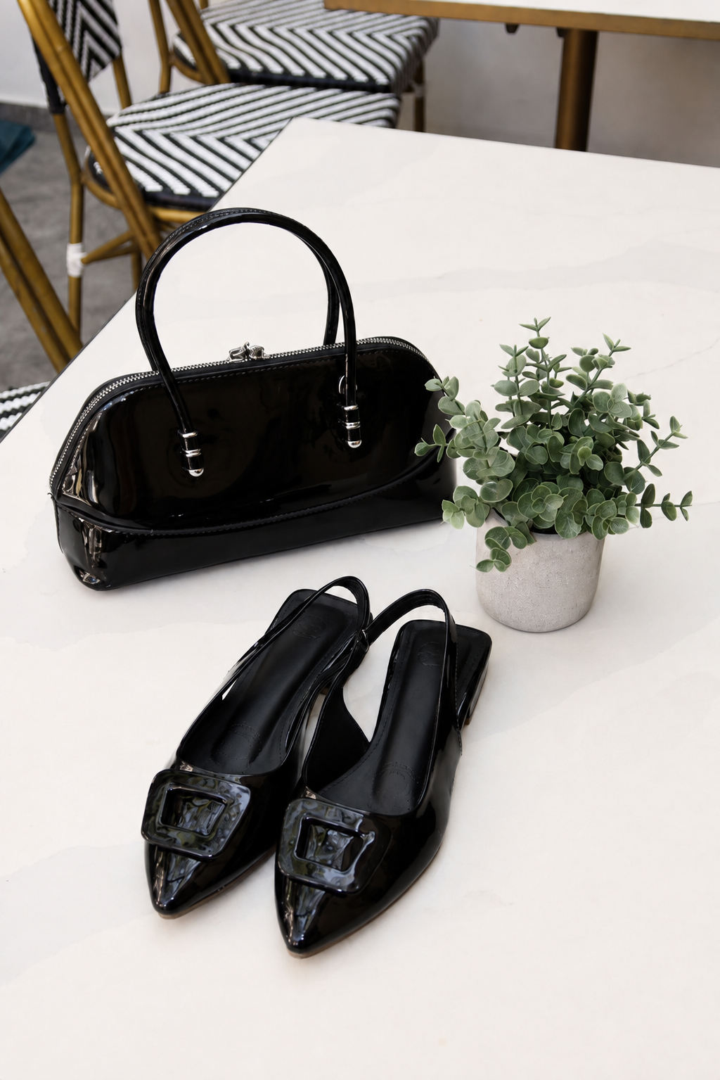 COMBO: Bolso + Baleta Negro/Negro