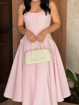 Vestido Midi Rosa| VST8755 Importado