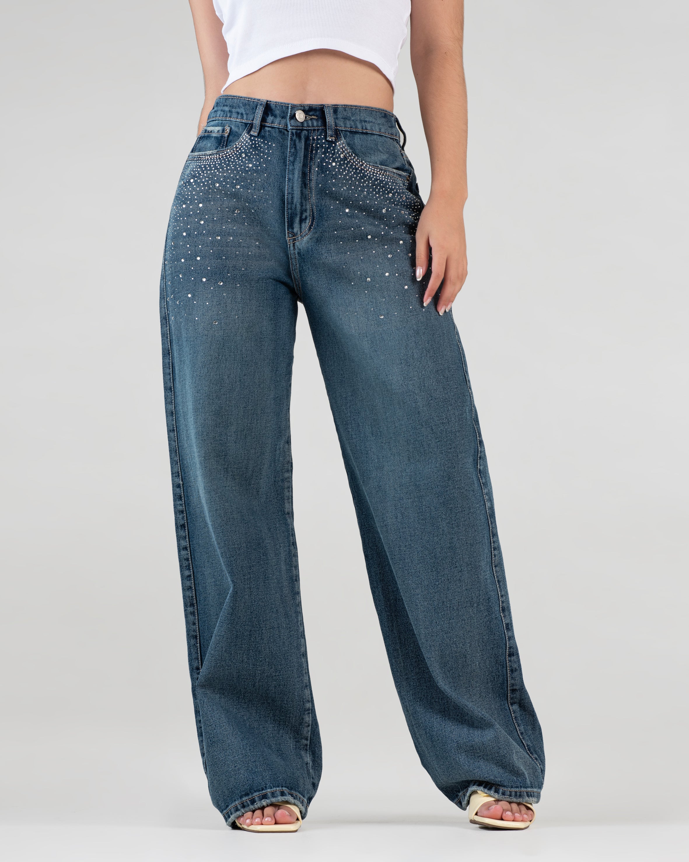 Jean para mujer con brillos JBC20