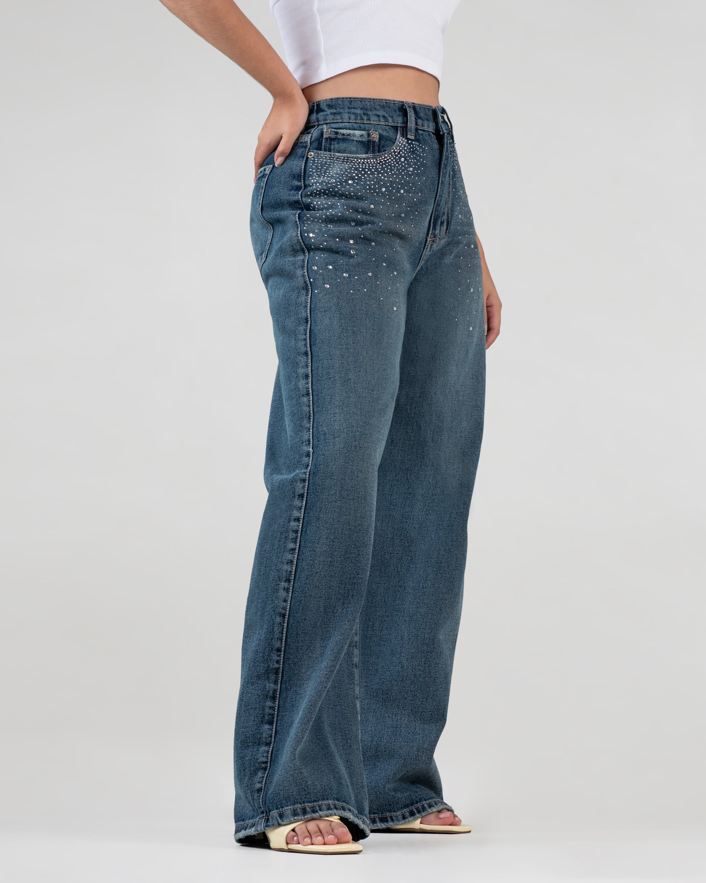 Jean para mujer con brillos JBC20