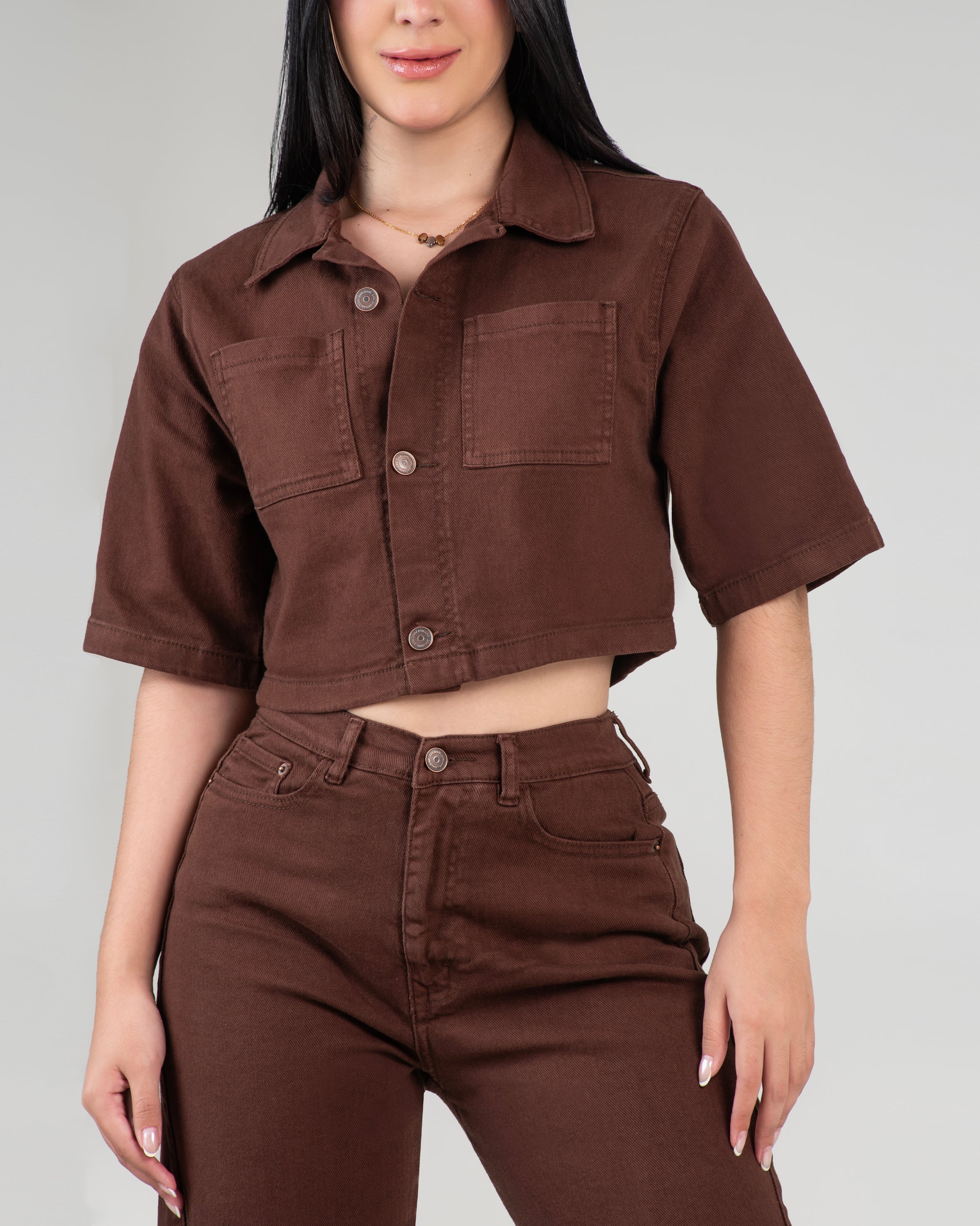 Chaleco de Jean Cafe para mujer CHJ19