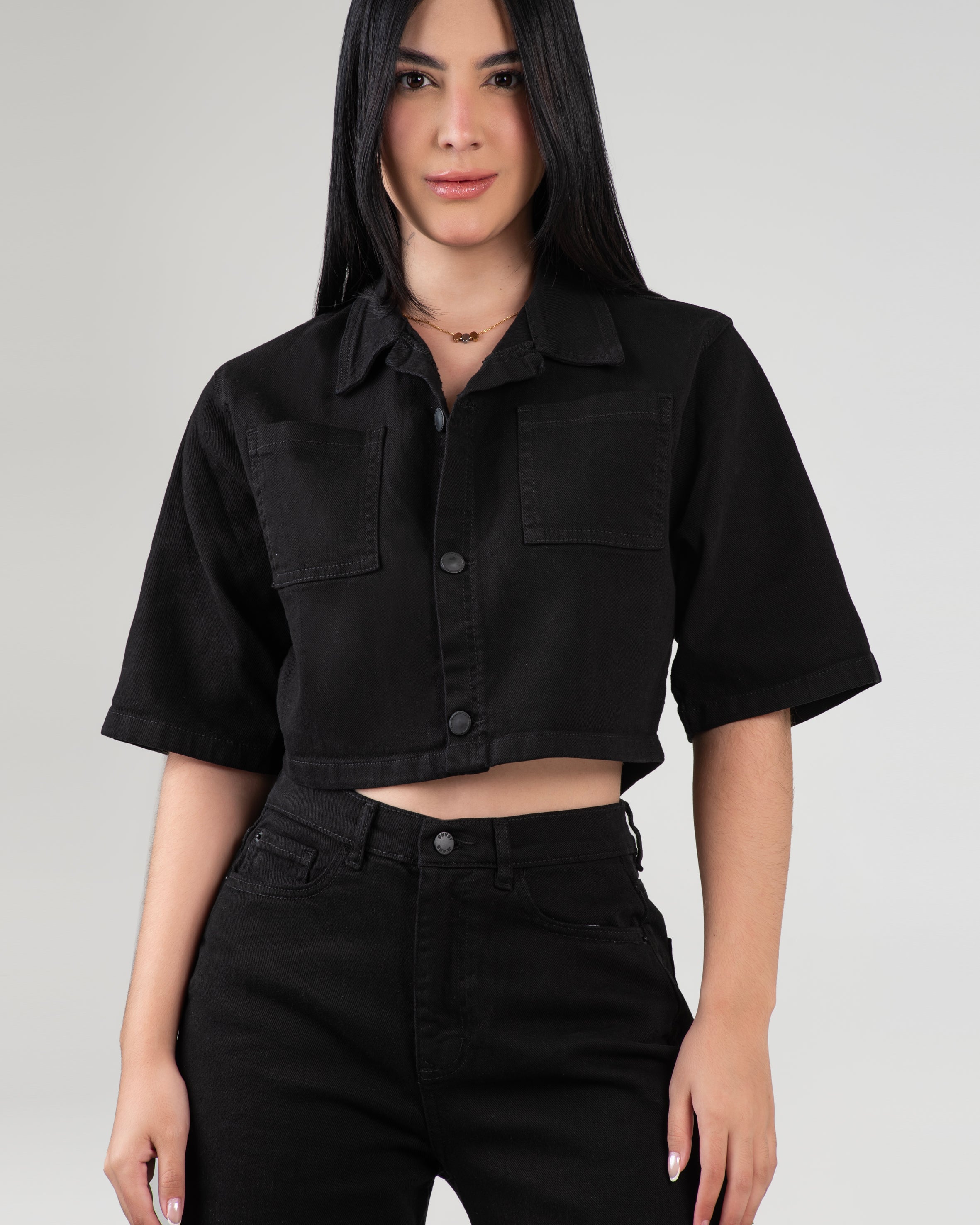 Chaleco de Jean Negro para mujer CHJ19