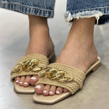 Sandalias Maíz Tejidas con Cadena –  P1418