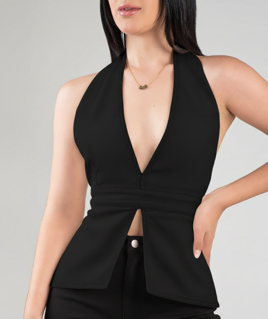 Chaleco de Jean Negro para mujer CHJ20