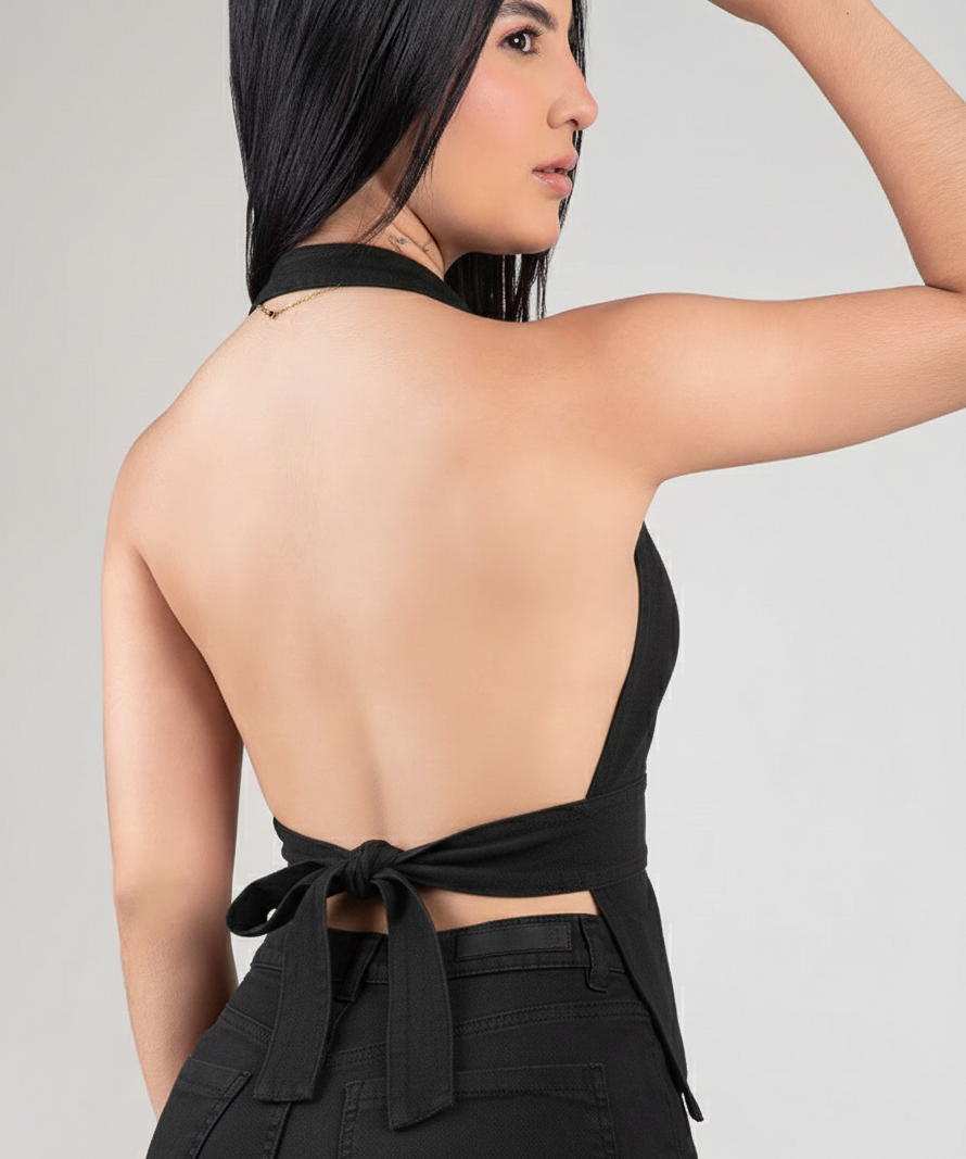 Chaleco de Jean Negro para mujer CHJ20