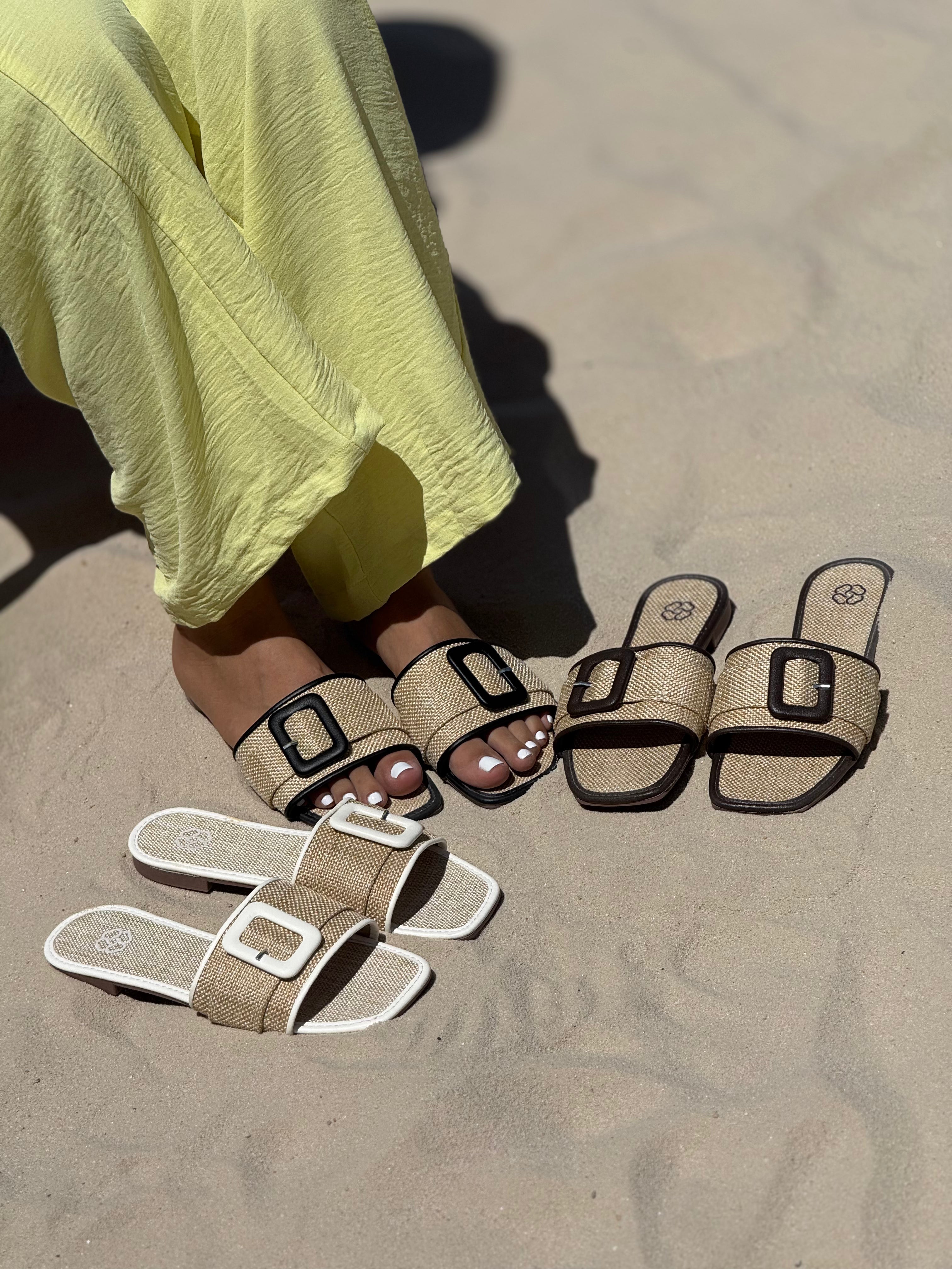 Sandalias planas con estilo artesanal P1489 para mujer | Maraldo