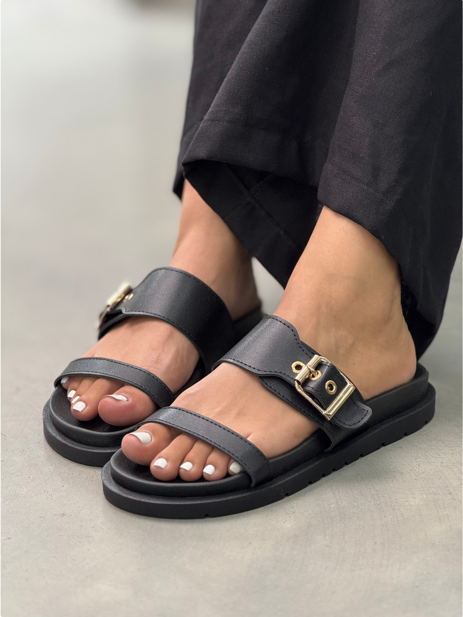 Sandalias casuales con doble hebilla - S1333