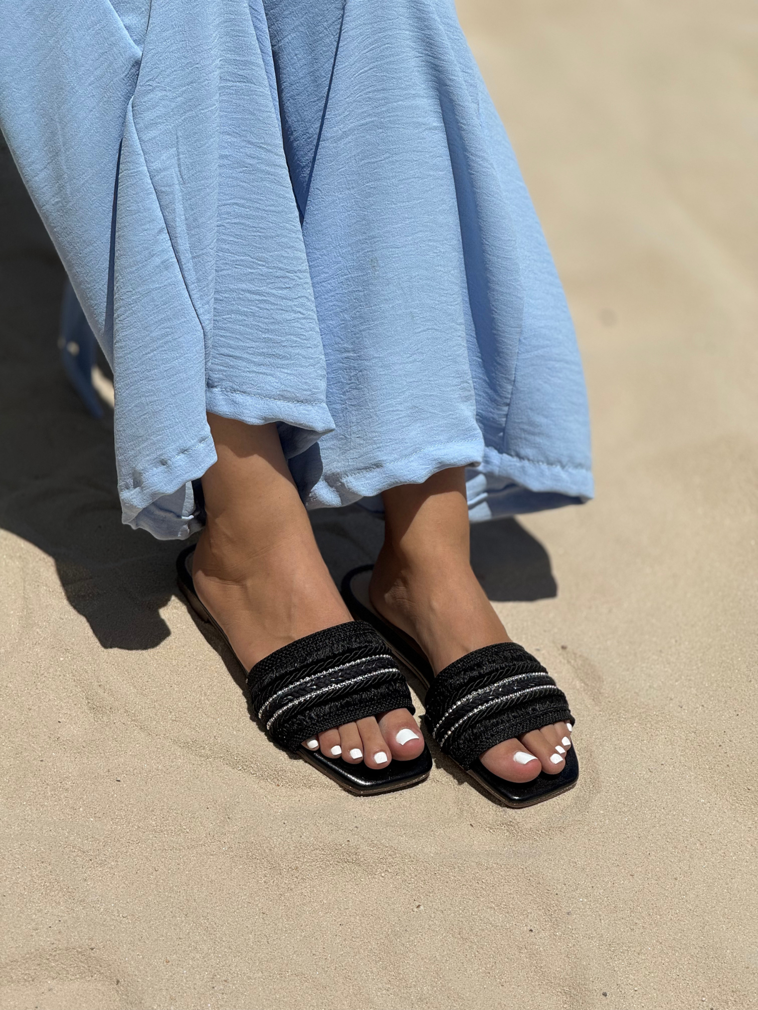 Sandalias planas estilo artesanal P1495 para mujer | Maraldo