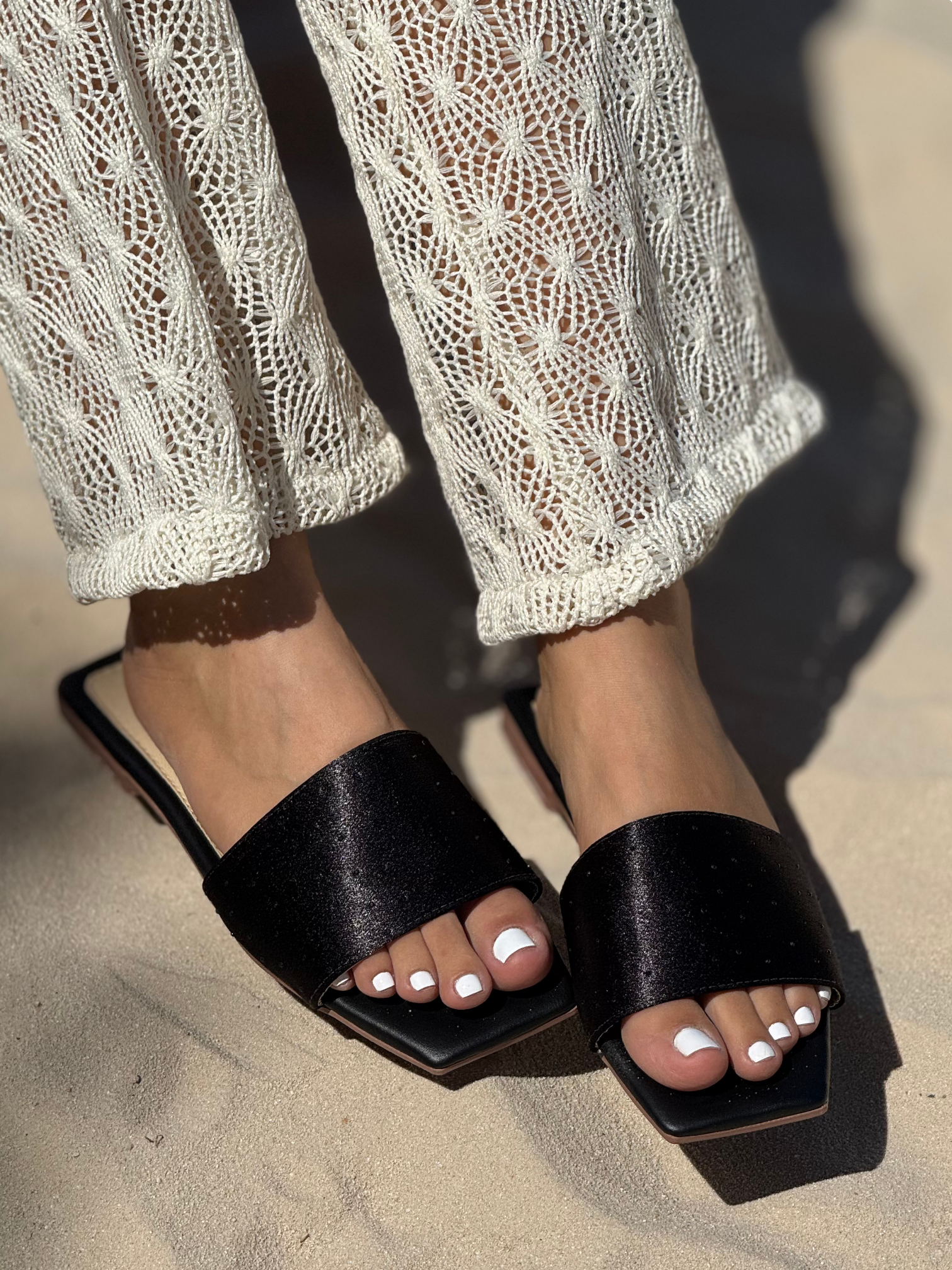 Sandalias Planas punta cuadrada P1499 para mujer | Maraldo